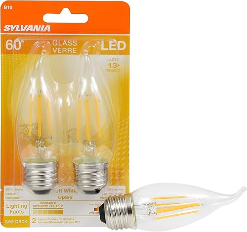 LEDVANCE 79765 Sylvania - Bombilla LED (filamentos dobladosbase media), color blanco suave, 2 unidades