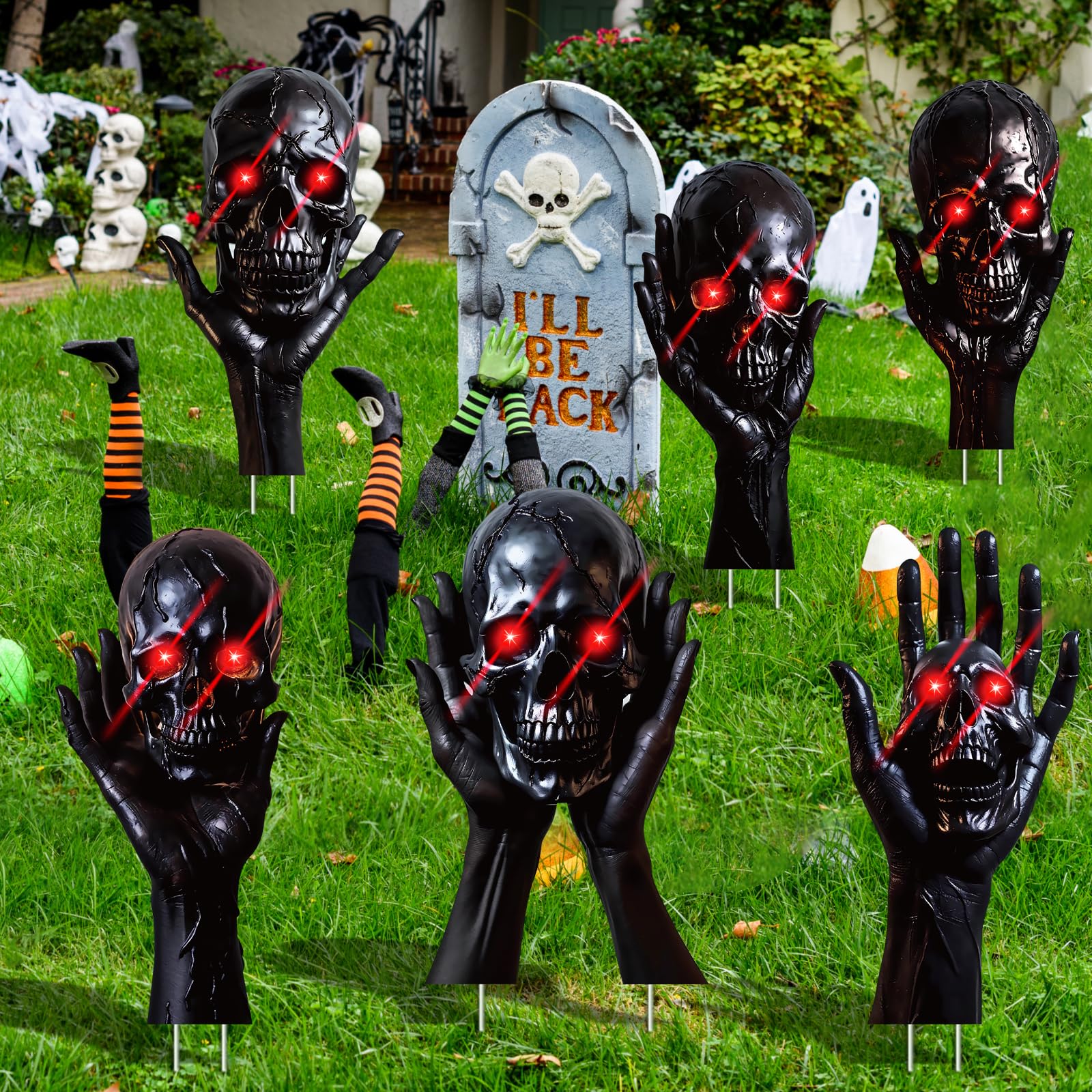 At Home Halloween Decorations Beware Signs 12\, image size:1600x1600
