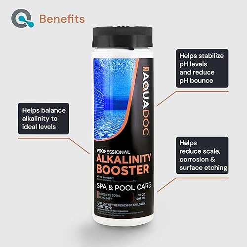 Miniatura 3 de AquaDoc Spa Elevador de Alcalinidad y Elevador de pH para Jacuzzi Bundle - Incluye pH Up de 32oz y Alkalinity Up de 32oz para Jacuzzi - Químicos de