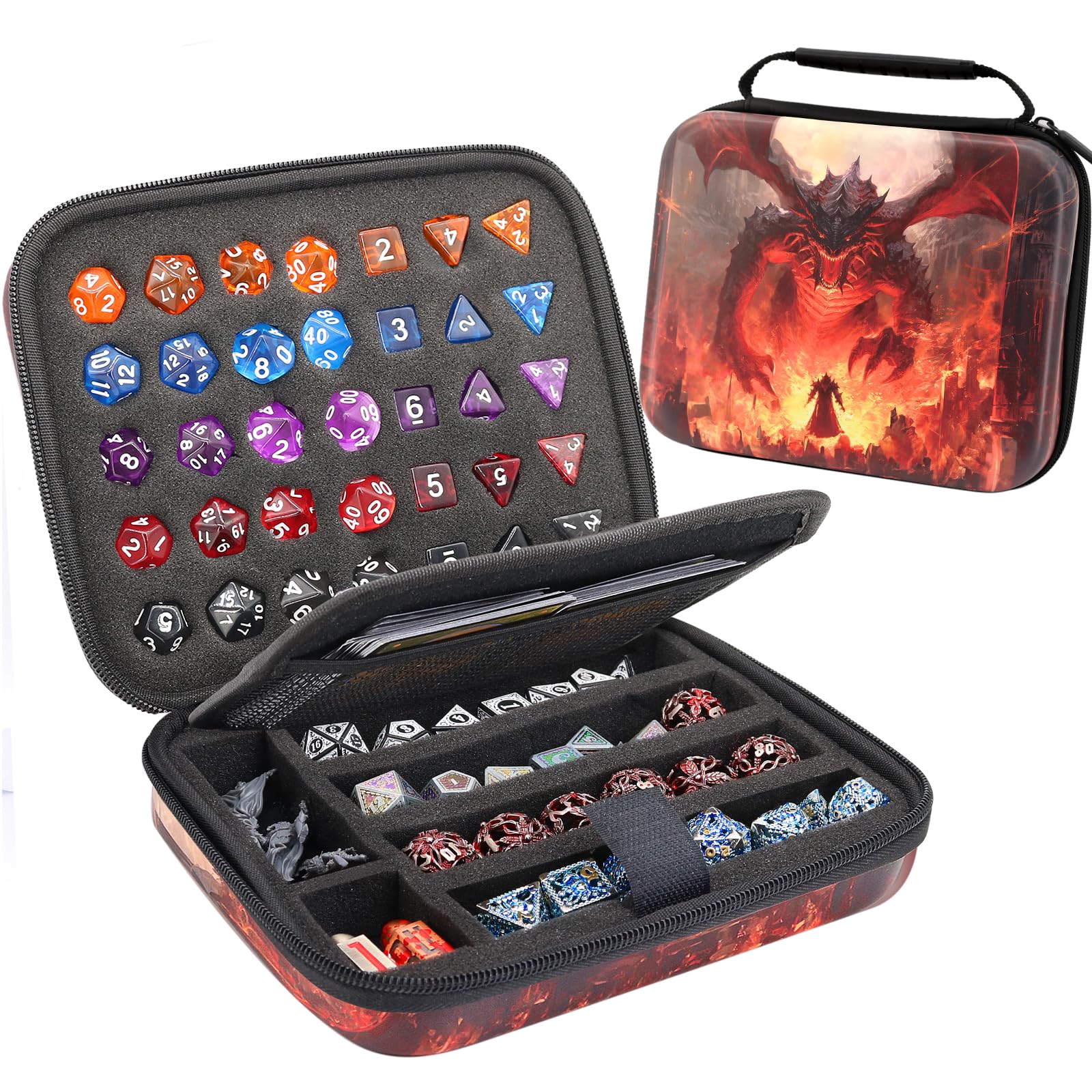 Dice Storage Case Dice Bag Dice throne dnd dice tray dice holder dnd dice storage dice case Multifunctional storage Organizer Role Playing Game for Rpg Table Game (A)