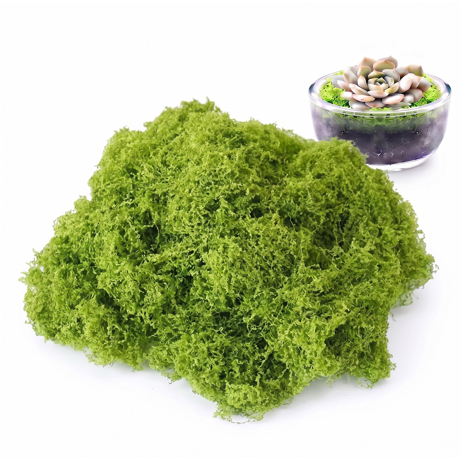 Szzhantuo Green 500G Artificial Fake Moss, Realistic Faux Moss For Indoor Plant Pots, Preserved Mosses For Crafts, Fairy Garden, Terrariums & Home Decor
