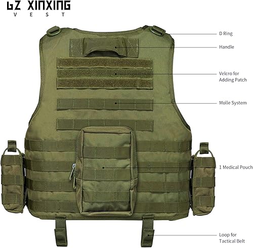 Miniatura 27 de GZ XINXING - Chaleco táctico para paintball, color negro Negro -,Verde,Caqui,CP