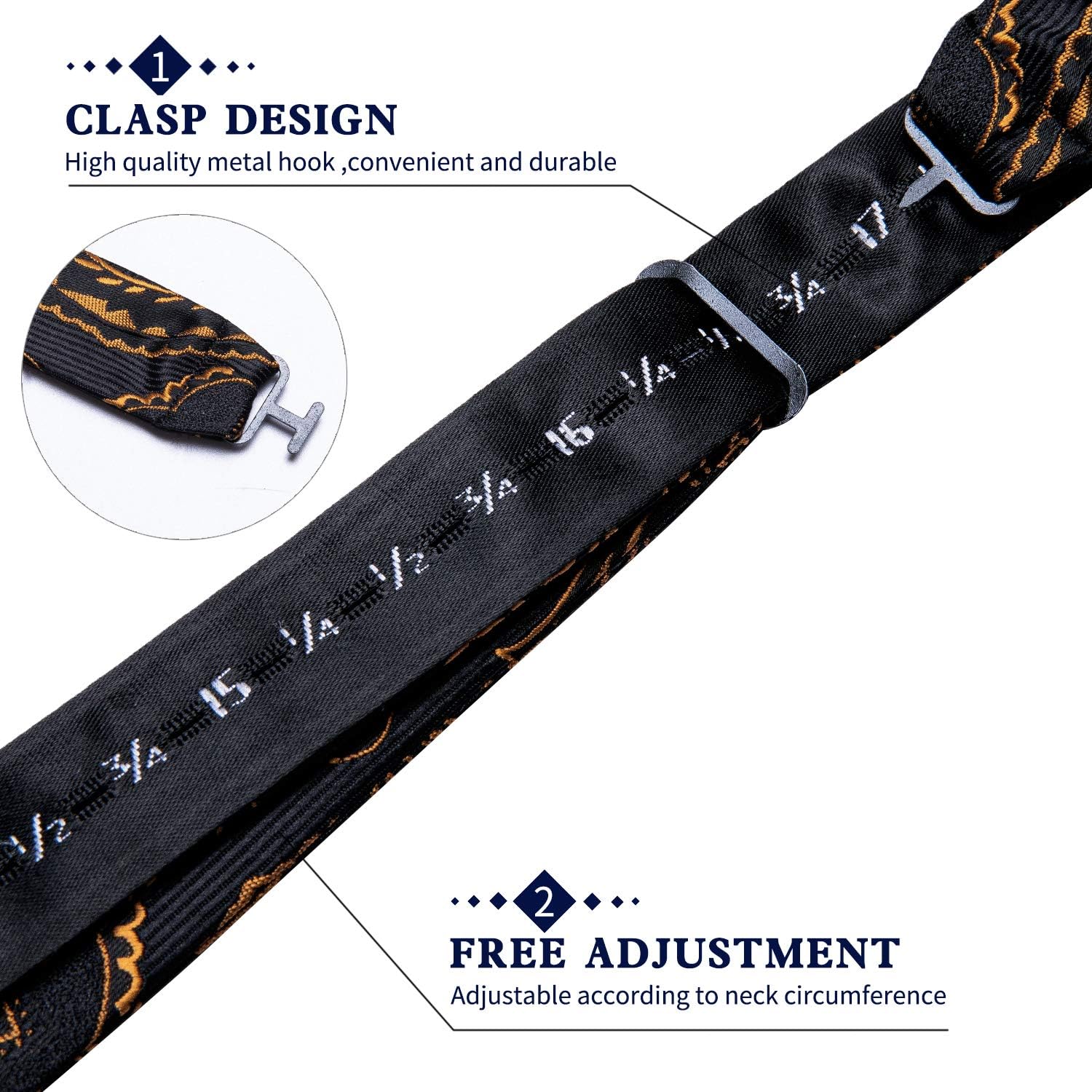 DiBanGu Mens Silk Self Bow Ties,Woven Solid Striped Paisley Bowtie and Pocket Square Cufflinks Set for Men Tuxedo Wedding - Image 4