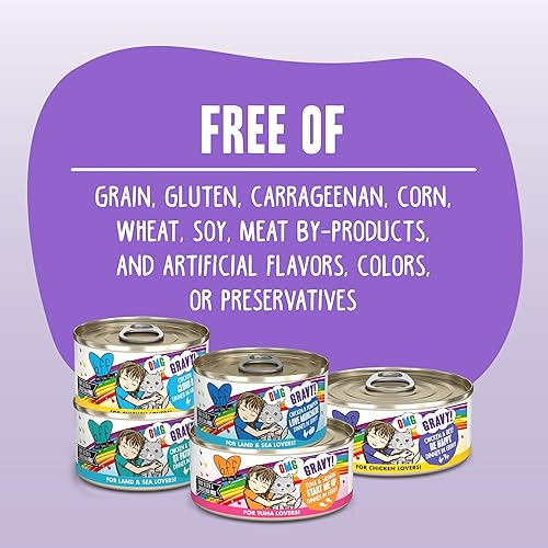 Miniatura 6 de B.F.F. OMG - Best Feline Friend Oh My Gravy!, Chicken Cloud 9 con pollo en salsa, lata de 2.8 onzas (paquete de 12)