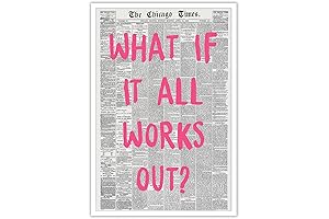 Liyark Retro Trendy Newspaper Canvas Wall Art: 'What If it All Works Out' Poster