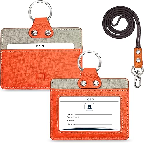 Vista 96 de Boshiho. Funda vertical, de piel, para tarjeta de identificación con cordón resistente., Bolso