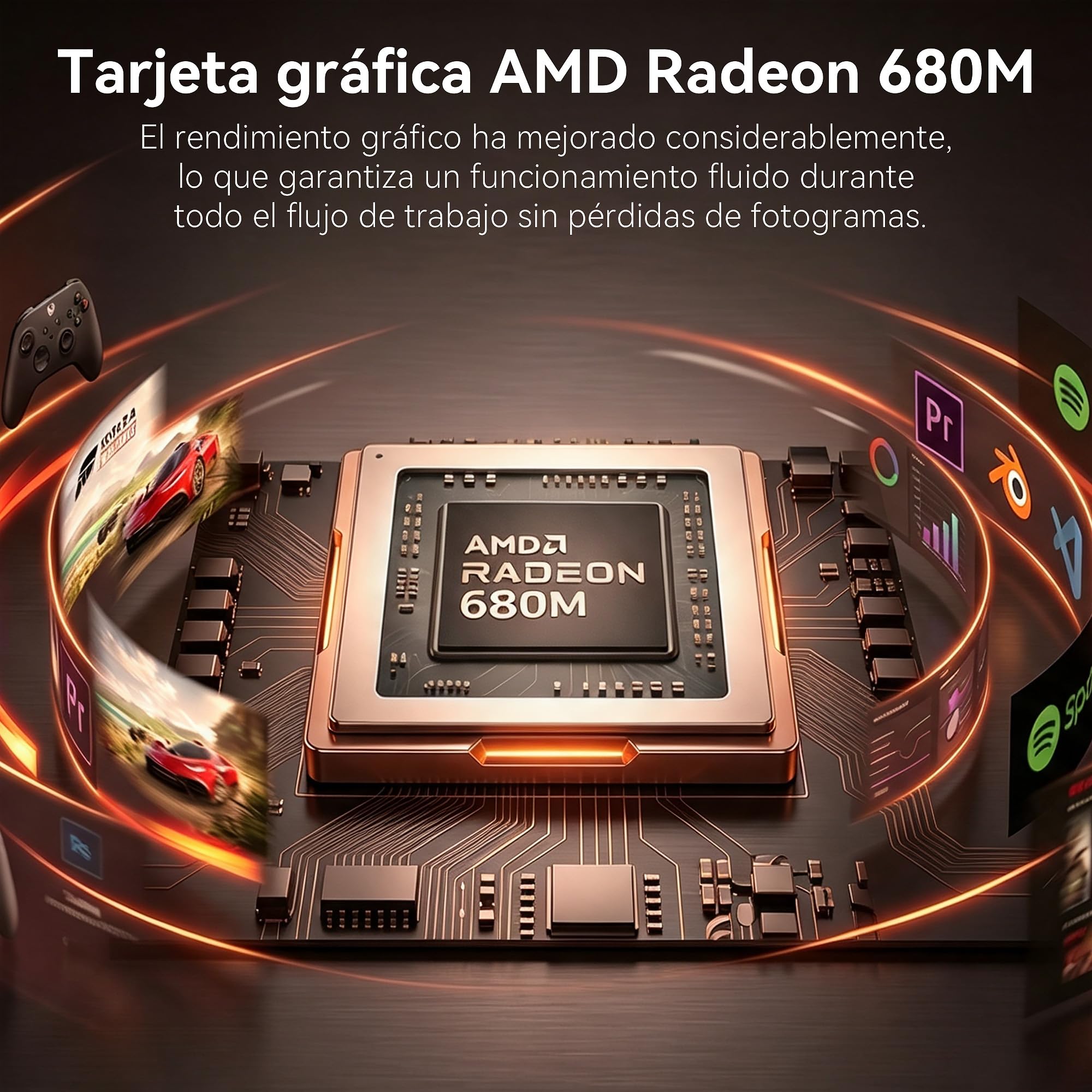 Glorlin Mini PC, АMD Ryzen 7 6800H (hasta 4,7 GHz), 16 GB RAM 512 GB SSD