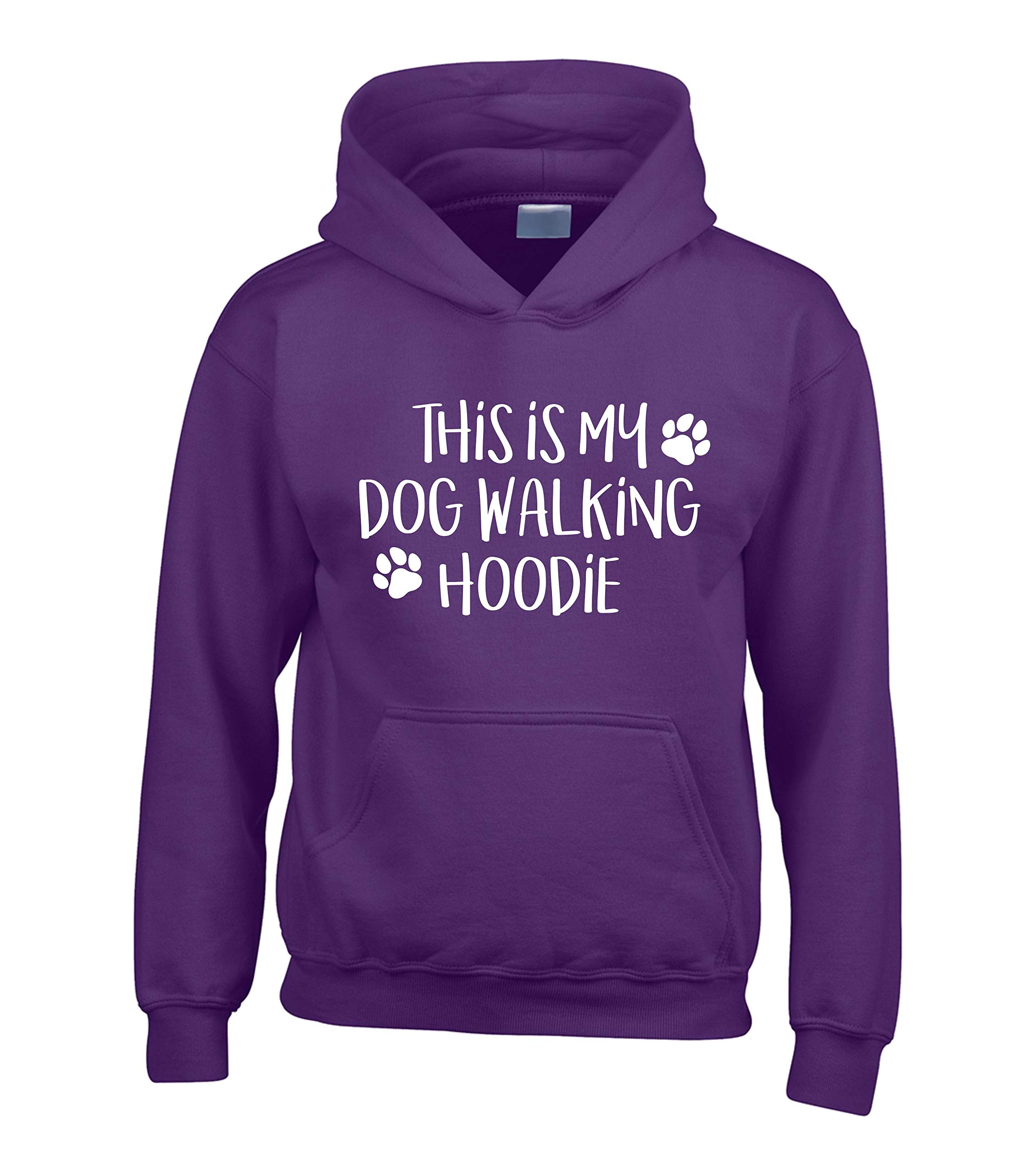 Edward Sinclair | M | This Is My Dog Walking Hoodie | Purple Hoodie | White Print