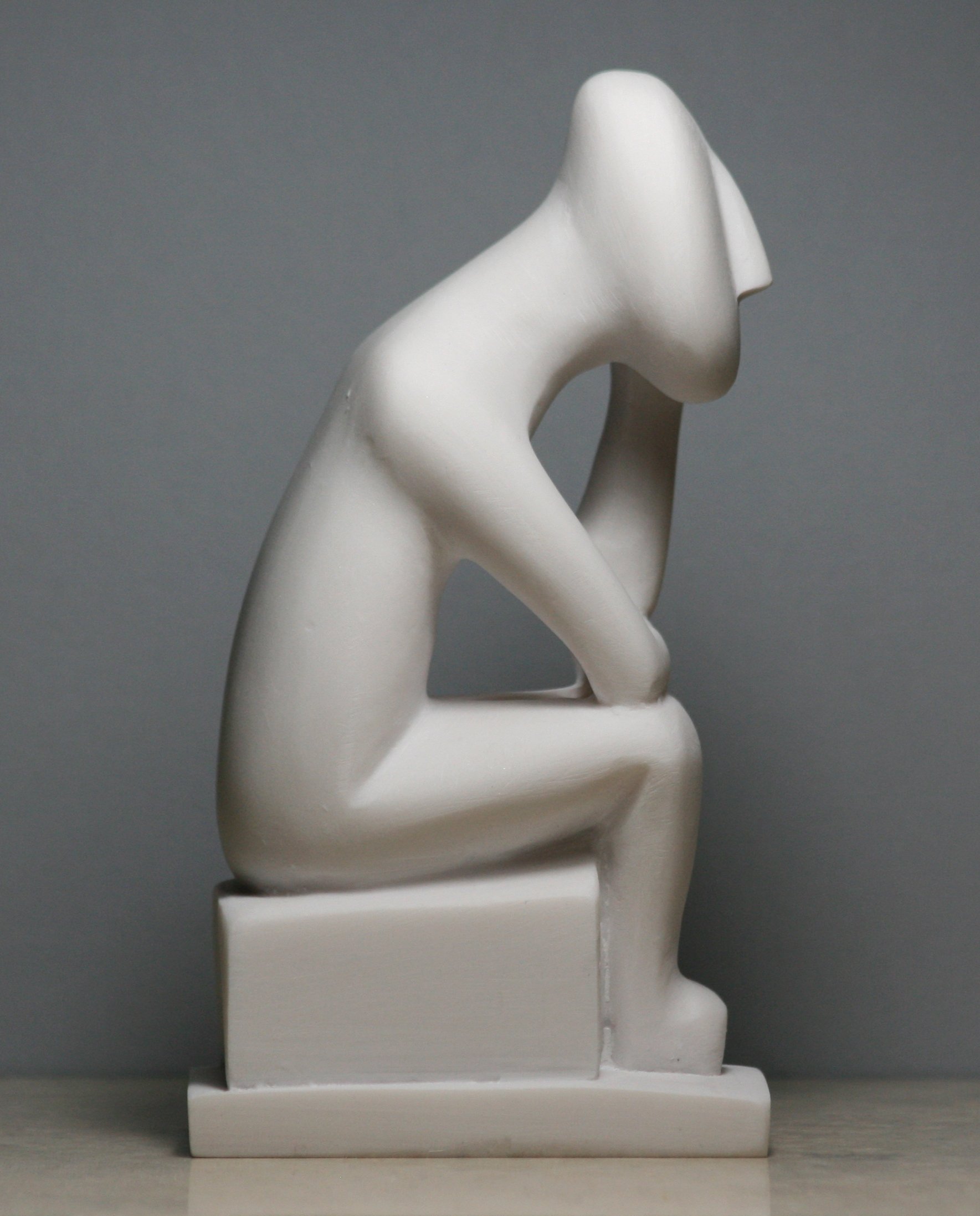 Figurina di arte greca delle Cicladi Pensatore Idol moderna scultura fatta a mano 15 cm