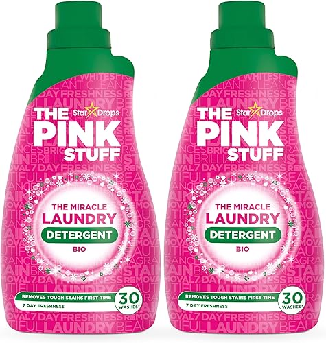 Stardrops - The Pink Stuff - The Miracle - Detergente Bio líquido para la ropa - 32 onzas, paquete de 2
