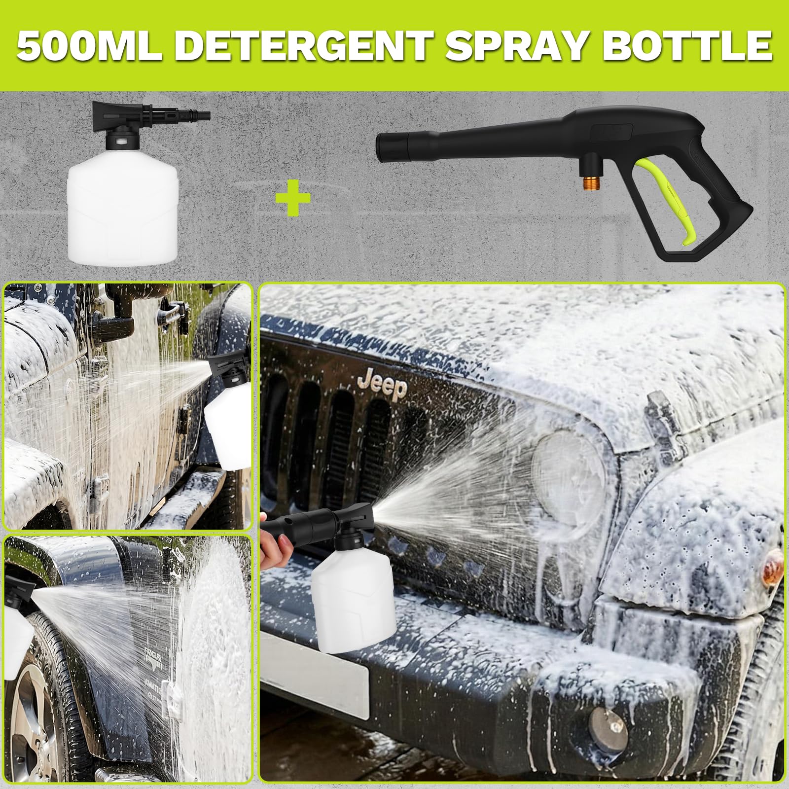 Pressure Washer Power Washer: DEKOPRO Electric Portable Pressure Washer with 35FT Cord and 26FT Hose, High Pressure Cleaning Machine for Cars, Driveway, Patio, Fence, Deck - 4