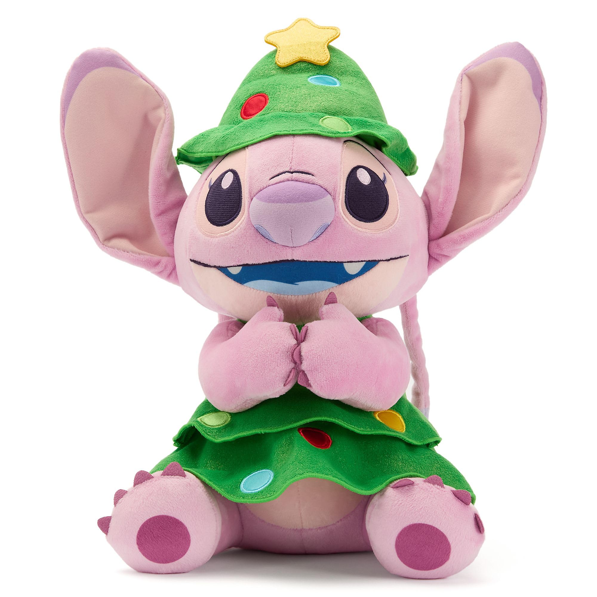 Disney Store Official Angel Festive Medium Soft Toy Plush from Lilo & Stitch in Holiday Outfit, 35cm