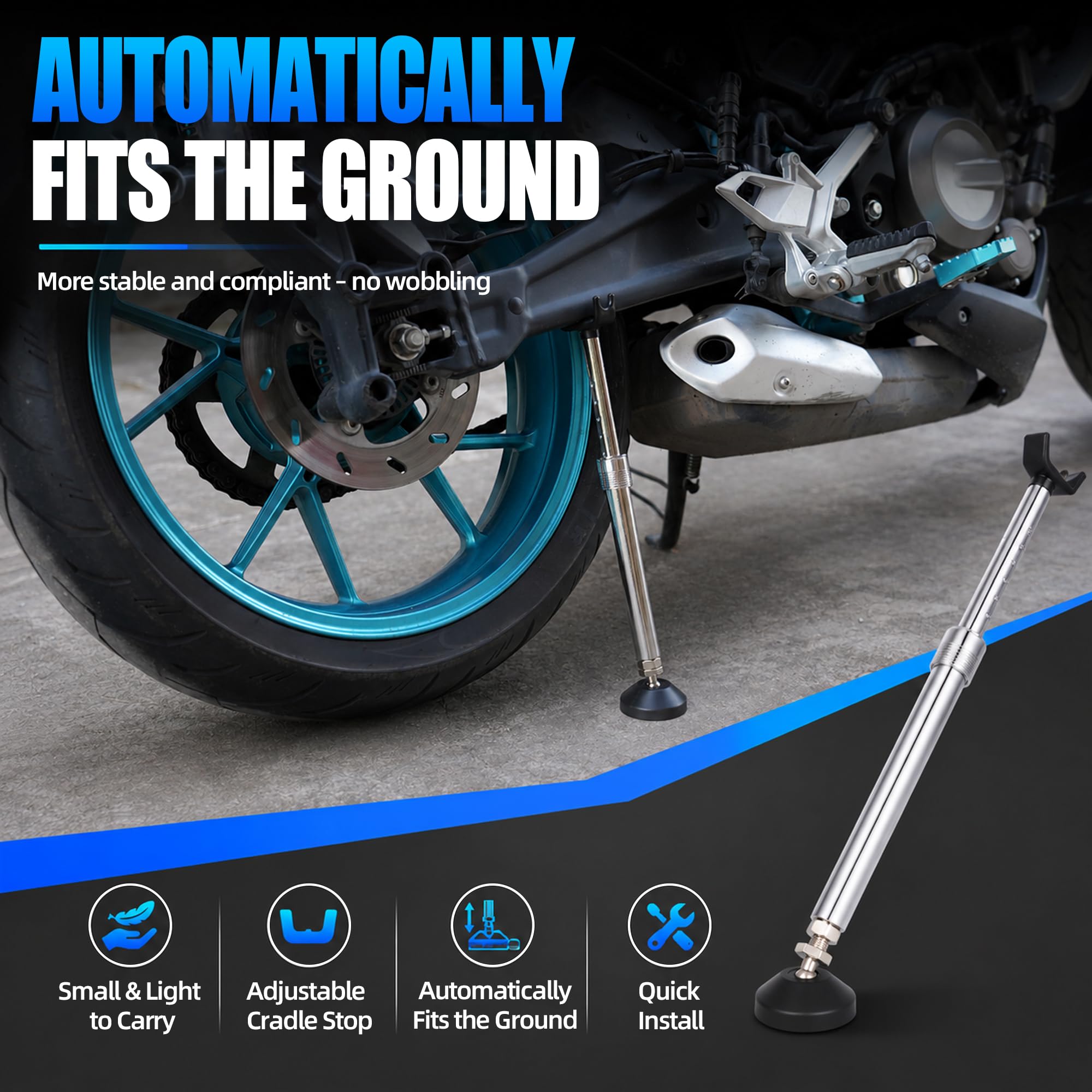 Caballete Moto Soporte para Motocicleta Gato Motocicleta Caballete Rueda Soporte de Cadena Rodillo Limpieza Ruedas Universal para Motocicleta Dirt Pit Bike