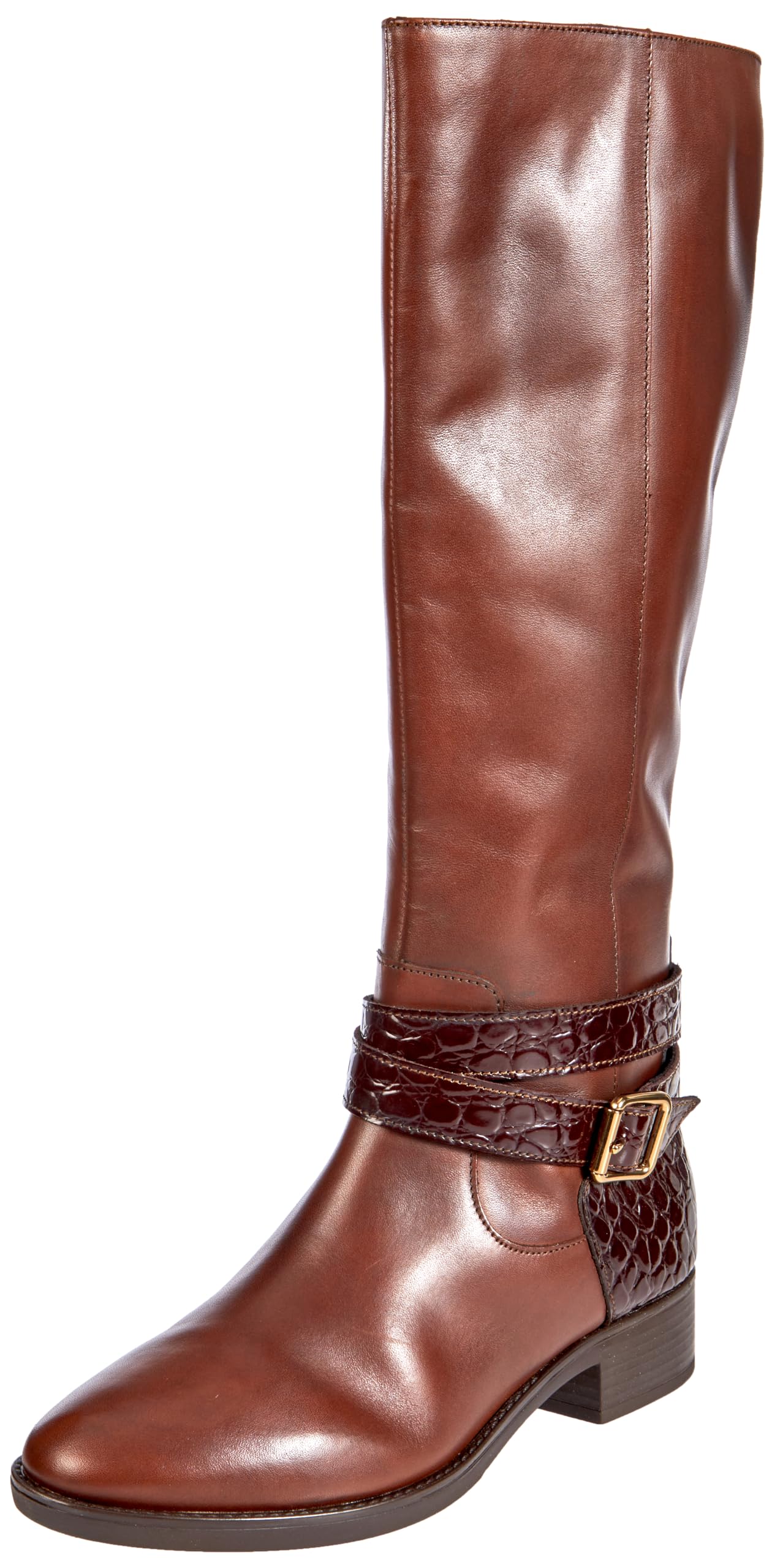 Geox Girls' D Felicity Knee High Boot, brown, 4.5 UK