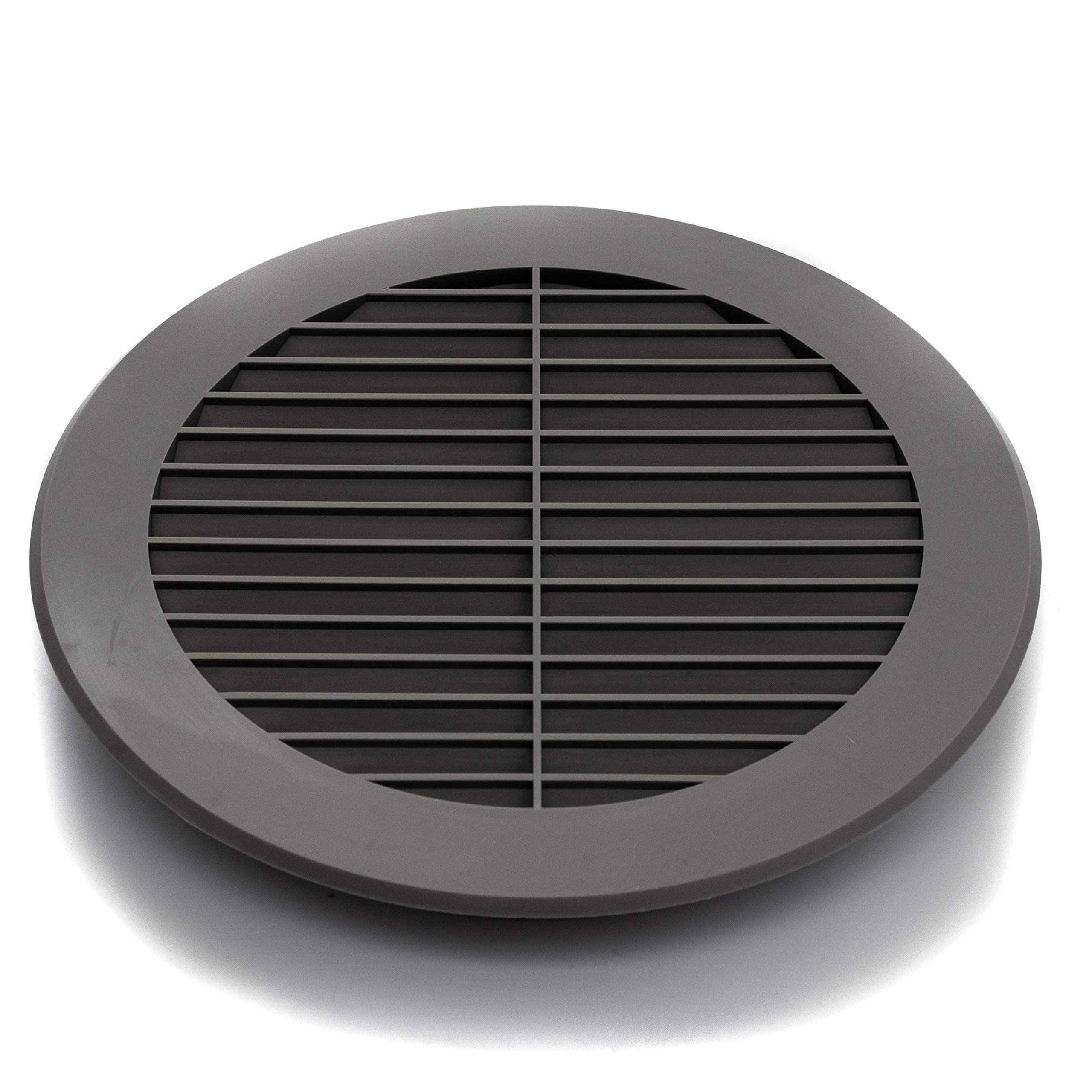 Vent Systems 6'' Inch Grey Soffit Vent Cover Round Air Vent Louver Grill Cover Builtin