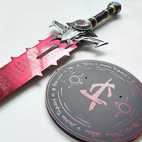 Miniatura 8 de Réplica de metal de la espada de la hoja del crisol de 45 pulgadas con soporte de exhibición, para cosplay y colección de exhibición