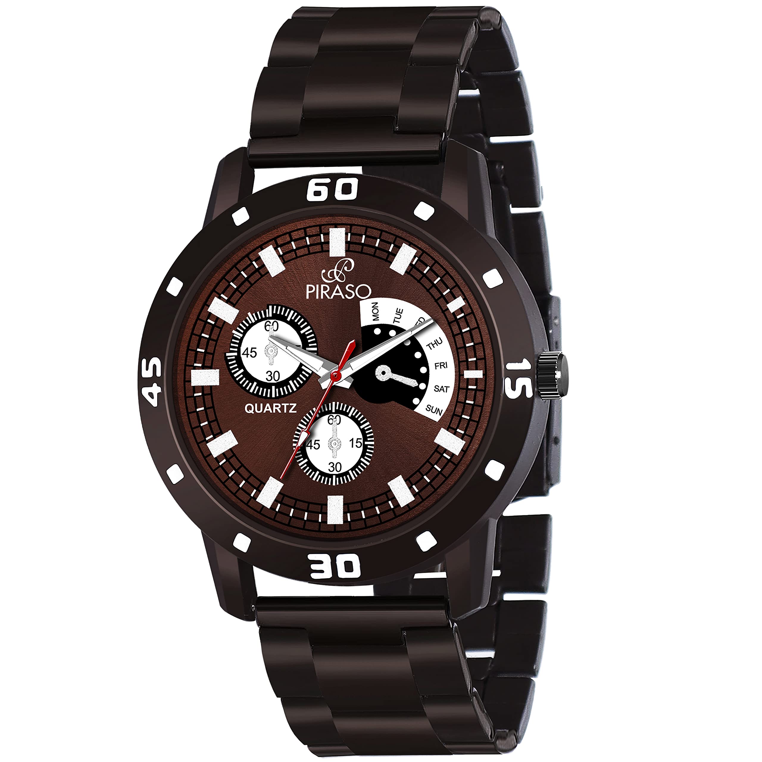 PIRASO Brown Dial with Brown Stainless Chain Watch for Men Boys (B098QSJSPY) Amazon Price History, Amazon Price Tracker
