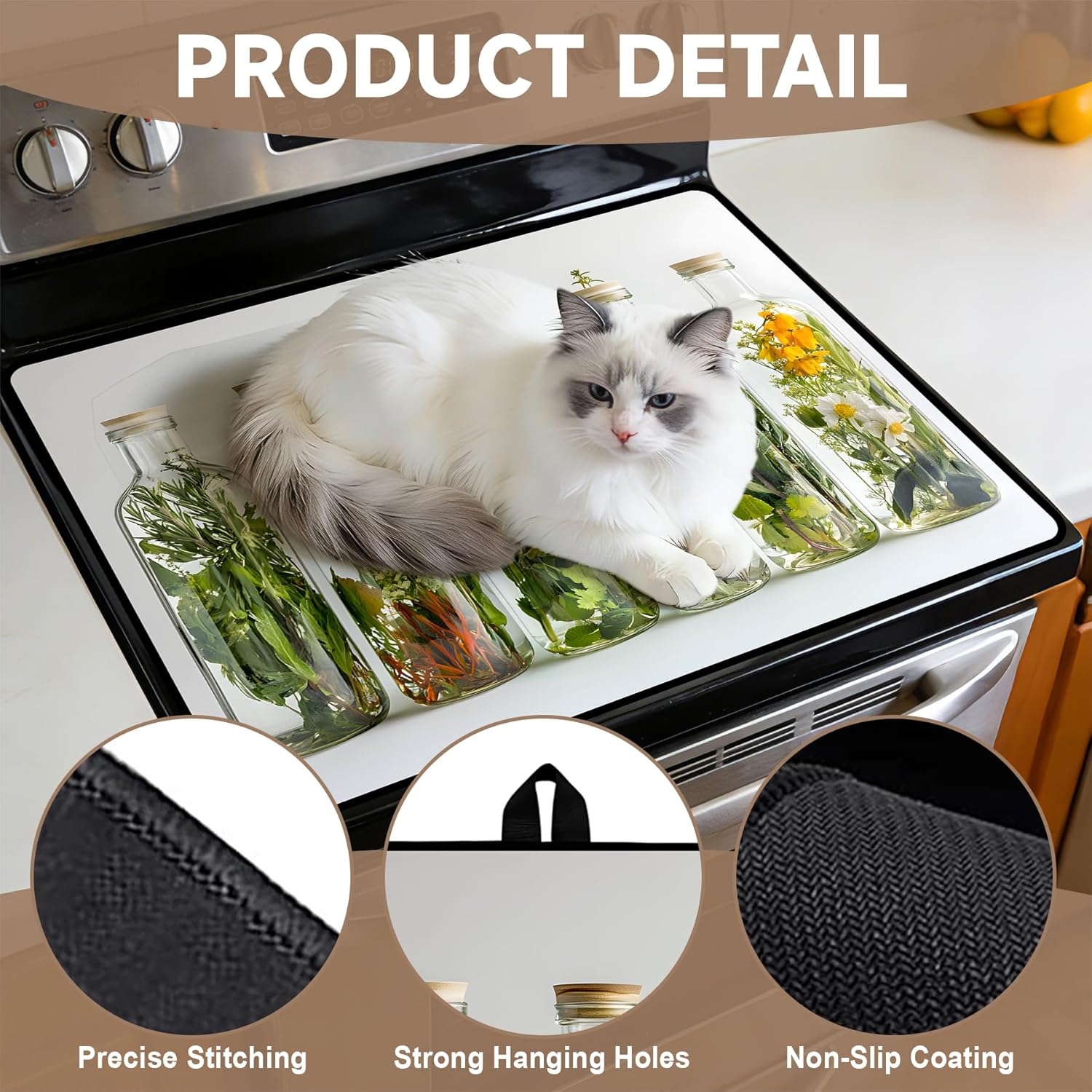Stove Top Covers for Electric Stove: Heat Resistant Protector Glass Stove Top Expands Counter Space, Stylish Kitchen Decor (G253386)