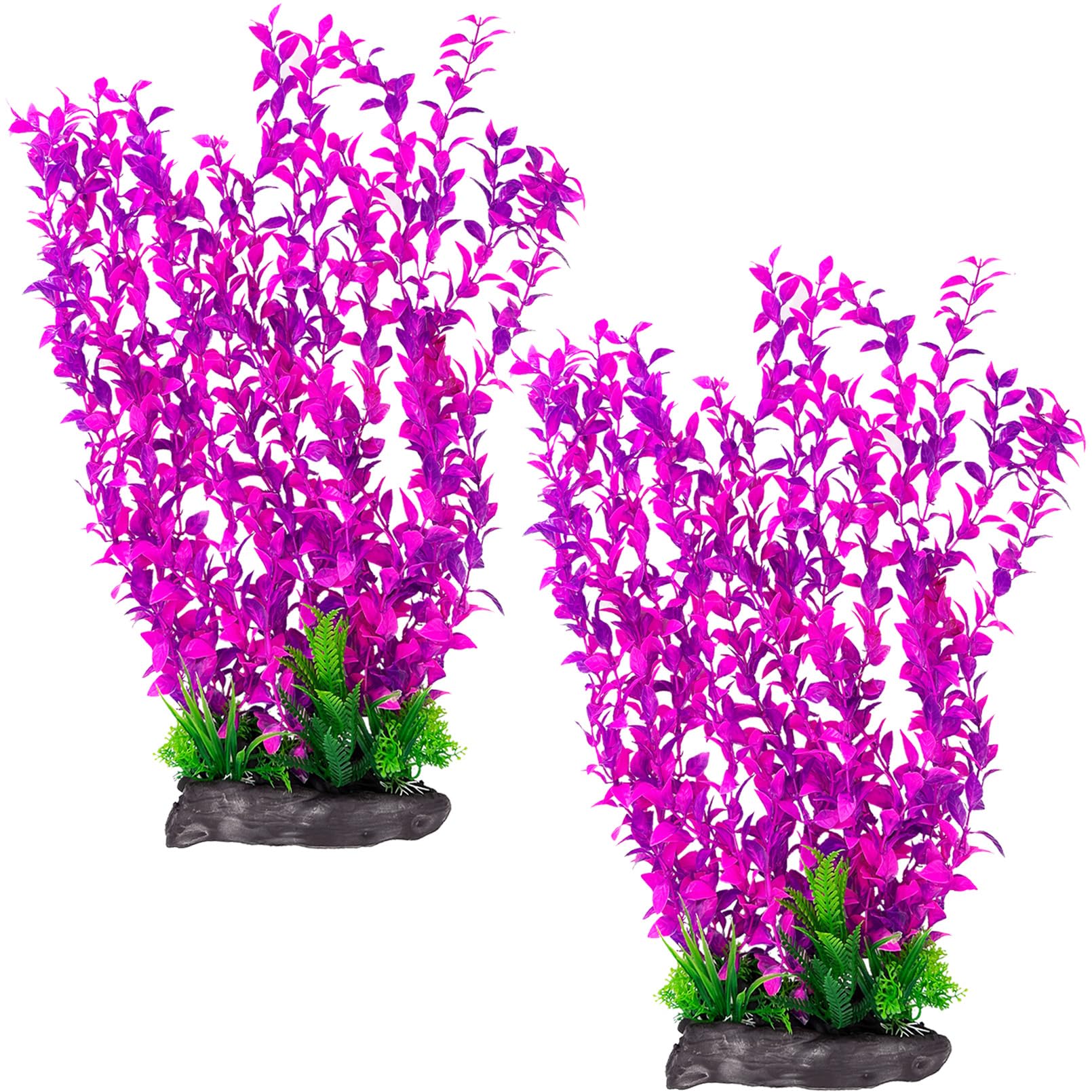 Hamiledyi Aquarium Plastic Plants Aquarium Decor Artificial Fish Tank Plants,Tall Fish Tank Decorations, Extra Large Aquarium Plant 20.4-inch Tall,2PCS