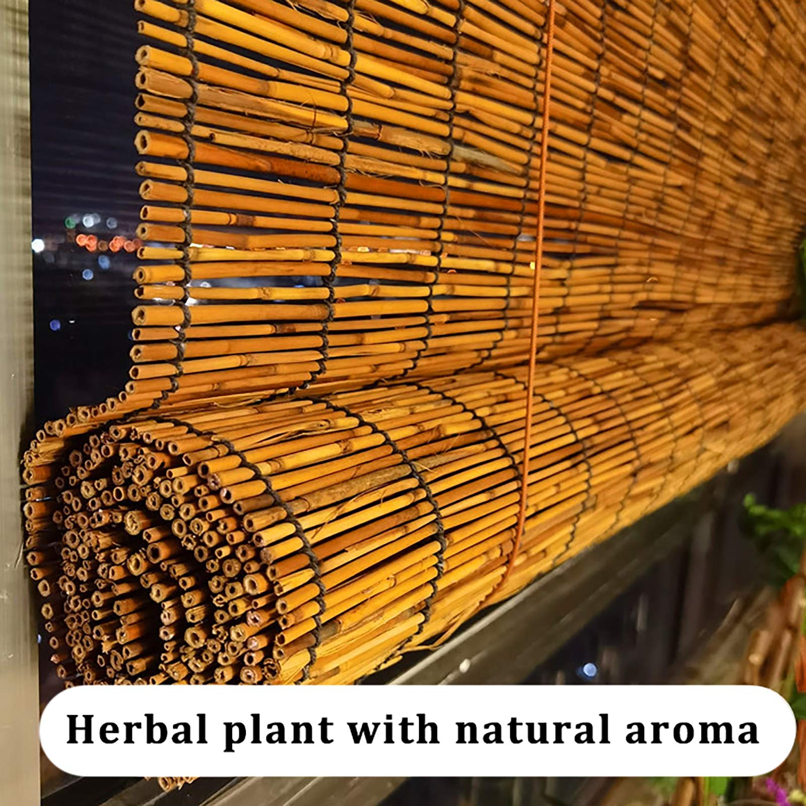QWEASDF Naturalna żaluzja Reed, roleta bambusowa, parasole przeciwsłoneczne, naturalne zasłony Reed, ochrona przed promieniowaniem UV, wodoszczelna, przepuszczająca powietrze, do użytku na zewnątrz, do wnętrz, ogrodu, sypialni, 90 x 250 cm