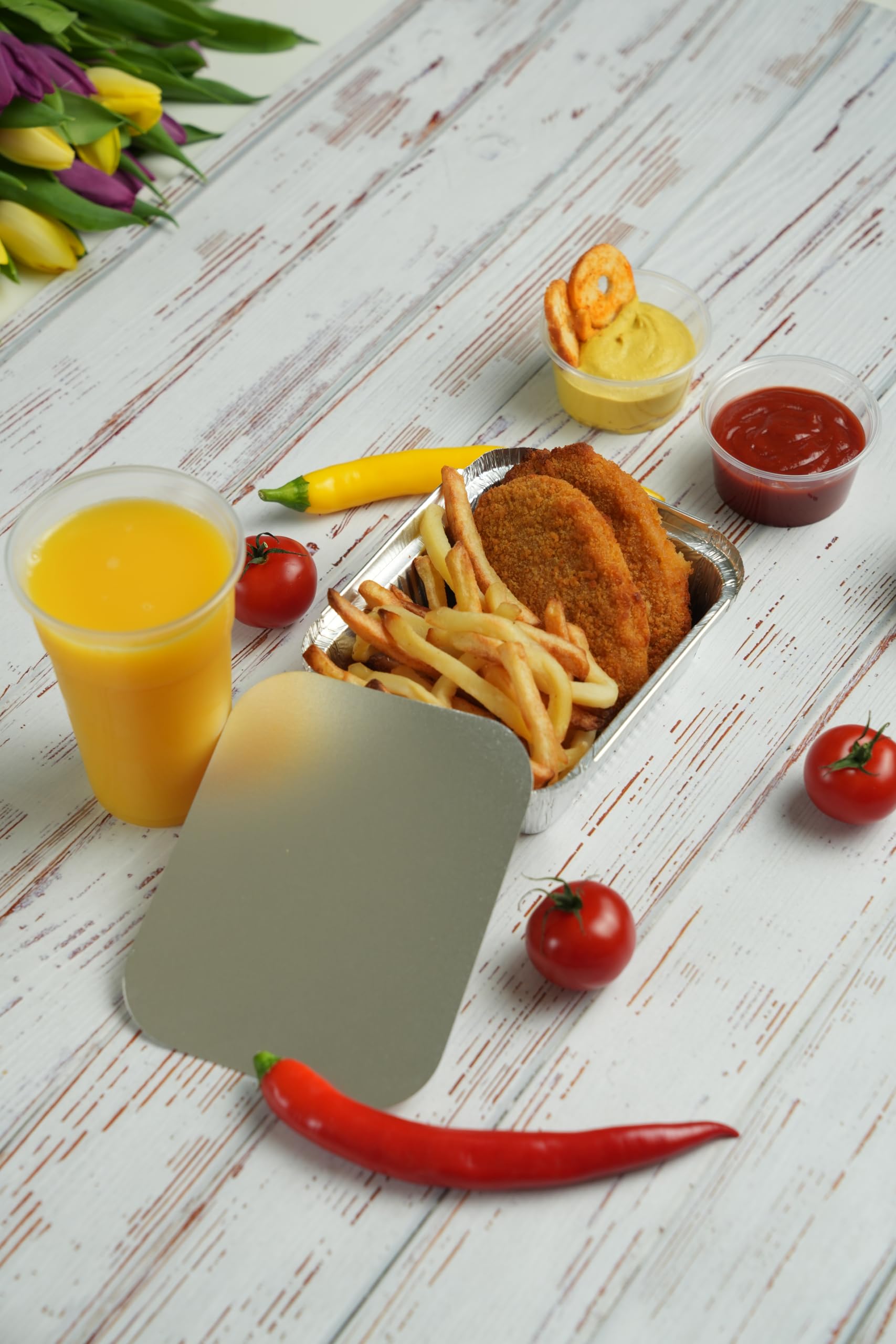 Inoverse 1000 bandejas de aluminio con tapa de 887 ml – 21,7 x 11,2 x 5,4 cm bandejas de aluminio para barbacoa y goteo para barbacoa, cocina y horneado – bandejas desechables para recoger grasa