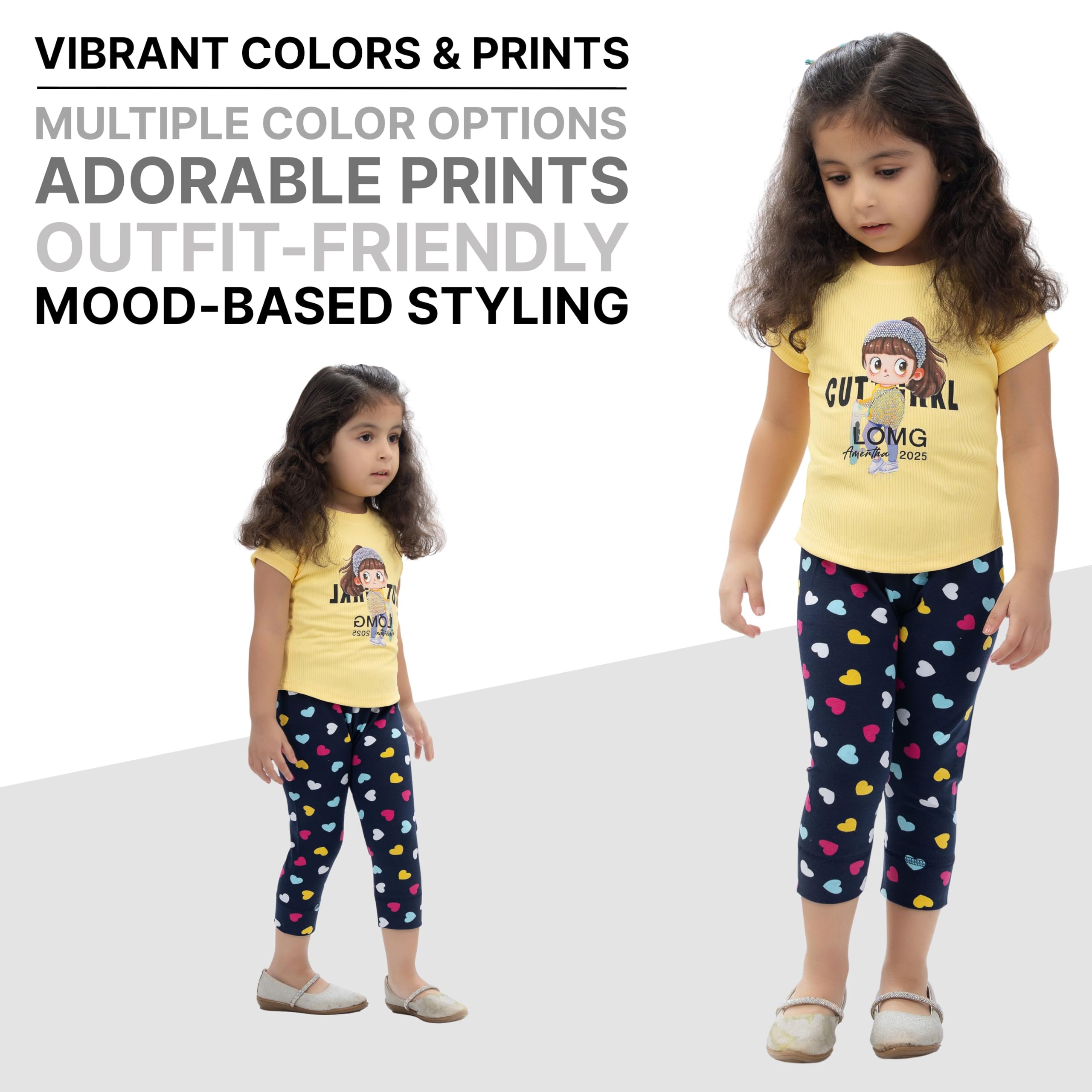 comfycute Pure Cotton Capri for Girls Kids | Stretchable Non-Transparent Soft & Comfortable, Breathable Skin-Friendly, Regular Fit, Bottom Wear for Daily Use - Image 4 thumbnail