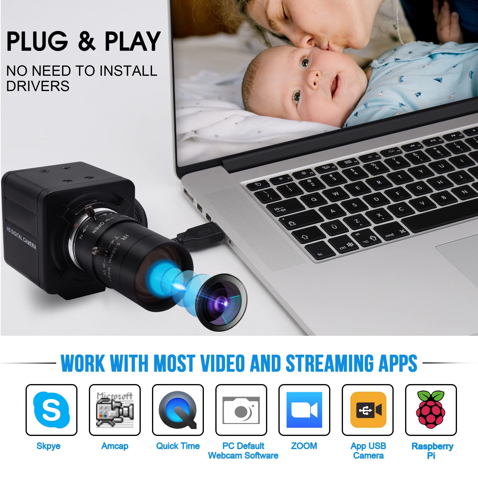 ELP USBカメラ 1080P 60fps 高速3Dプリンター　ウェブカメラ Amazon.co.jp: ELP USBカメラ 1080P 60fps 高速3Dプリンター