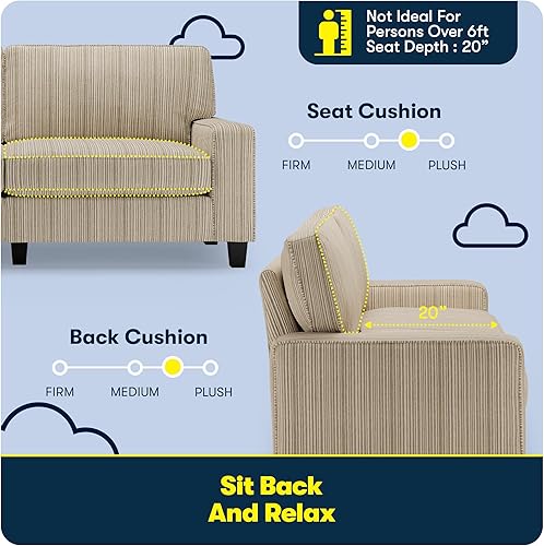 Miniatura 287 de Serta Palisades Sofás Tapizados para Sala, Sofá de Diseño Moderno, Tela, gris (Glacial Gray) gris (Glacial Gray),Beige,Marrón,Alforfón Beige,Marrón