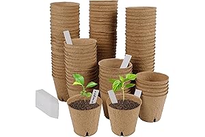 Winemana Biodegradable 3" x 3" Seedling Starter Trays (100-Pack) with Plant Labels