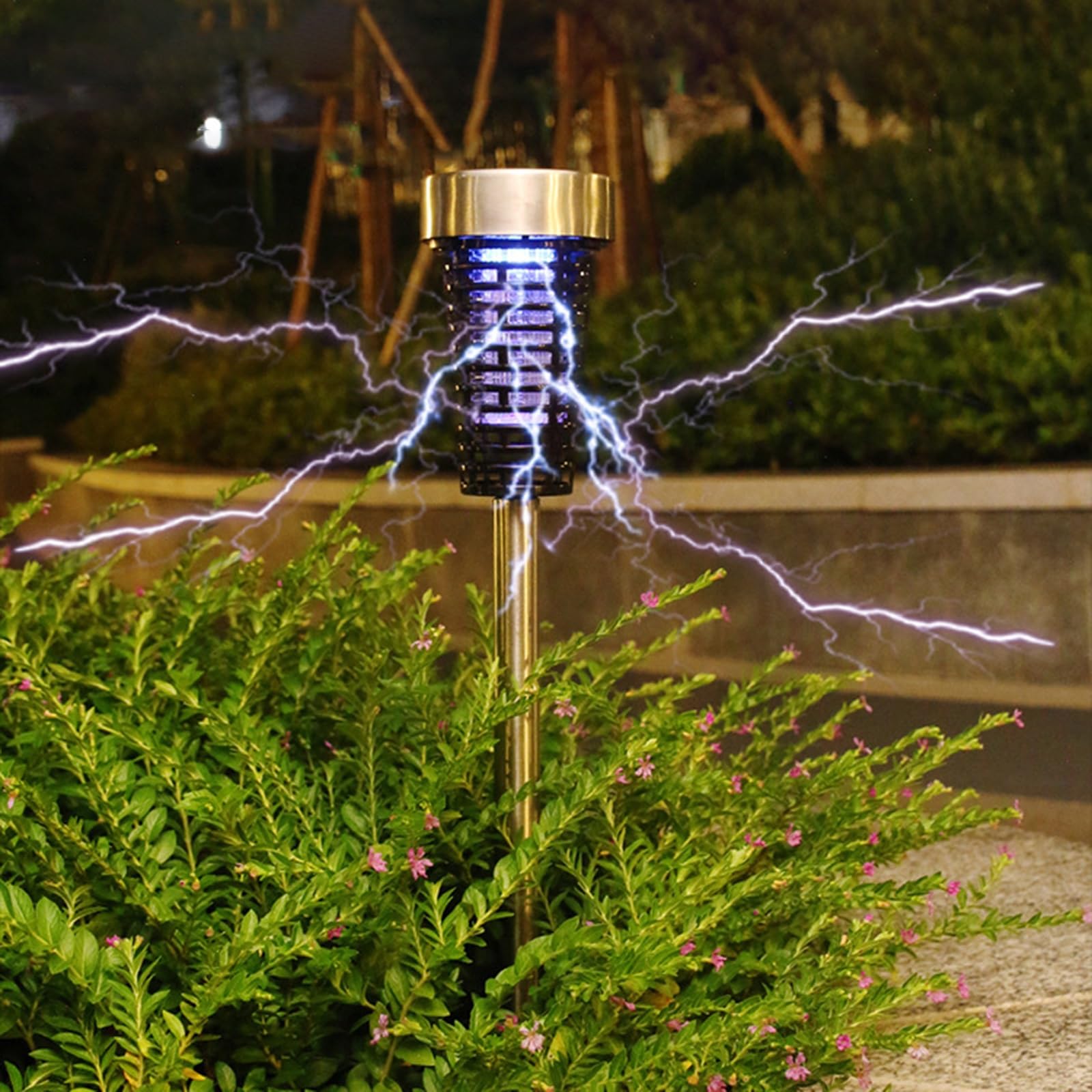 Insetticida Solare per Esterni 2 Pack di Mosche Assassine da Campo Patio Impermeabile Repellente per Zanzare Trappola a Luce LED per Insetti per Giardino, Campeggio, Picnic