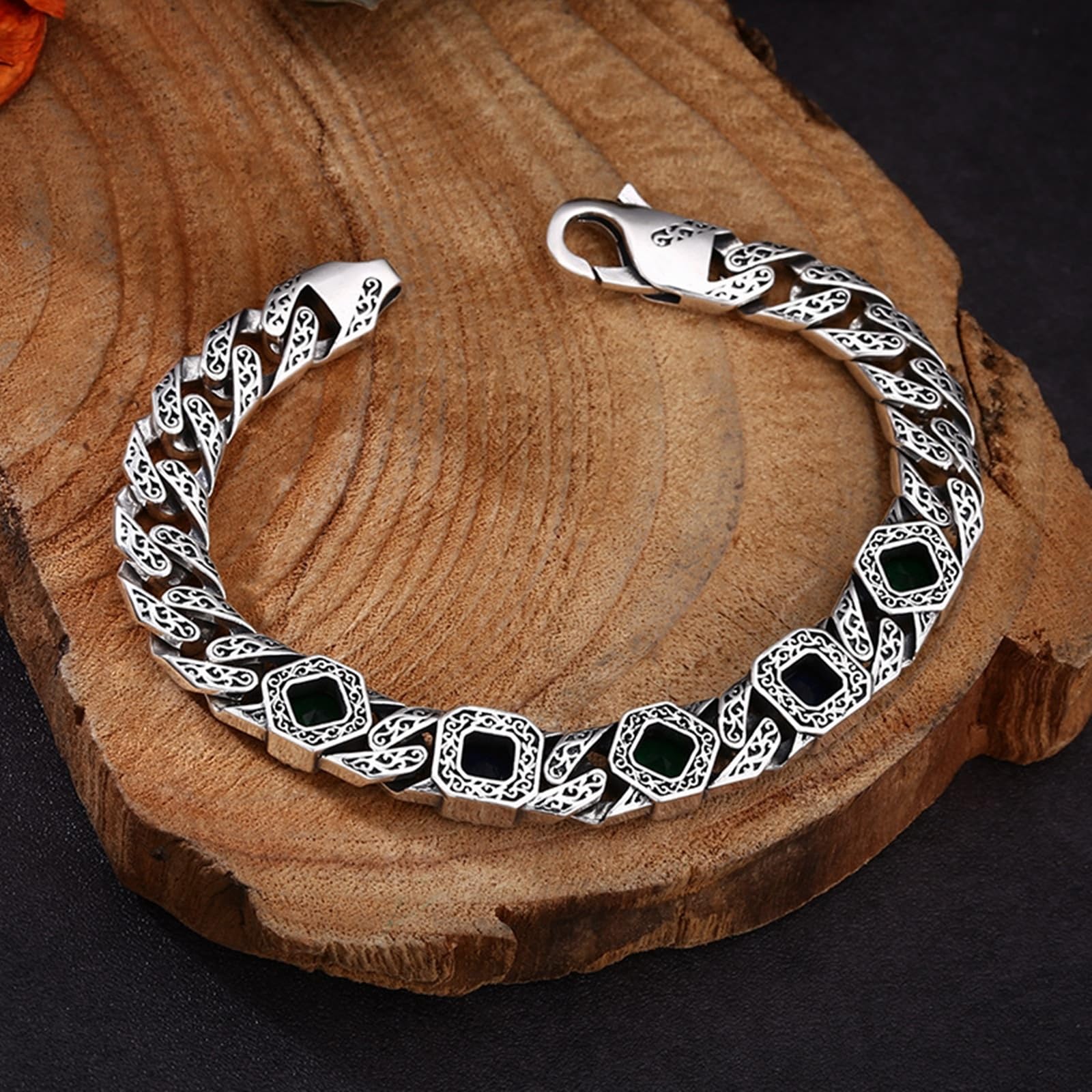 Epinki Echter 925er Silber Armreifen Herren Weinstock mit Zirkonia