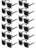 12 Pairs Crystal Oversized Sunglasses Rhinestone Square Diamond Sunglasses Frame Retro Sparkling Glasses for Women Men