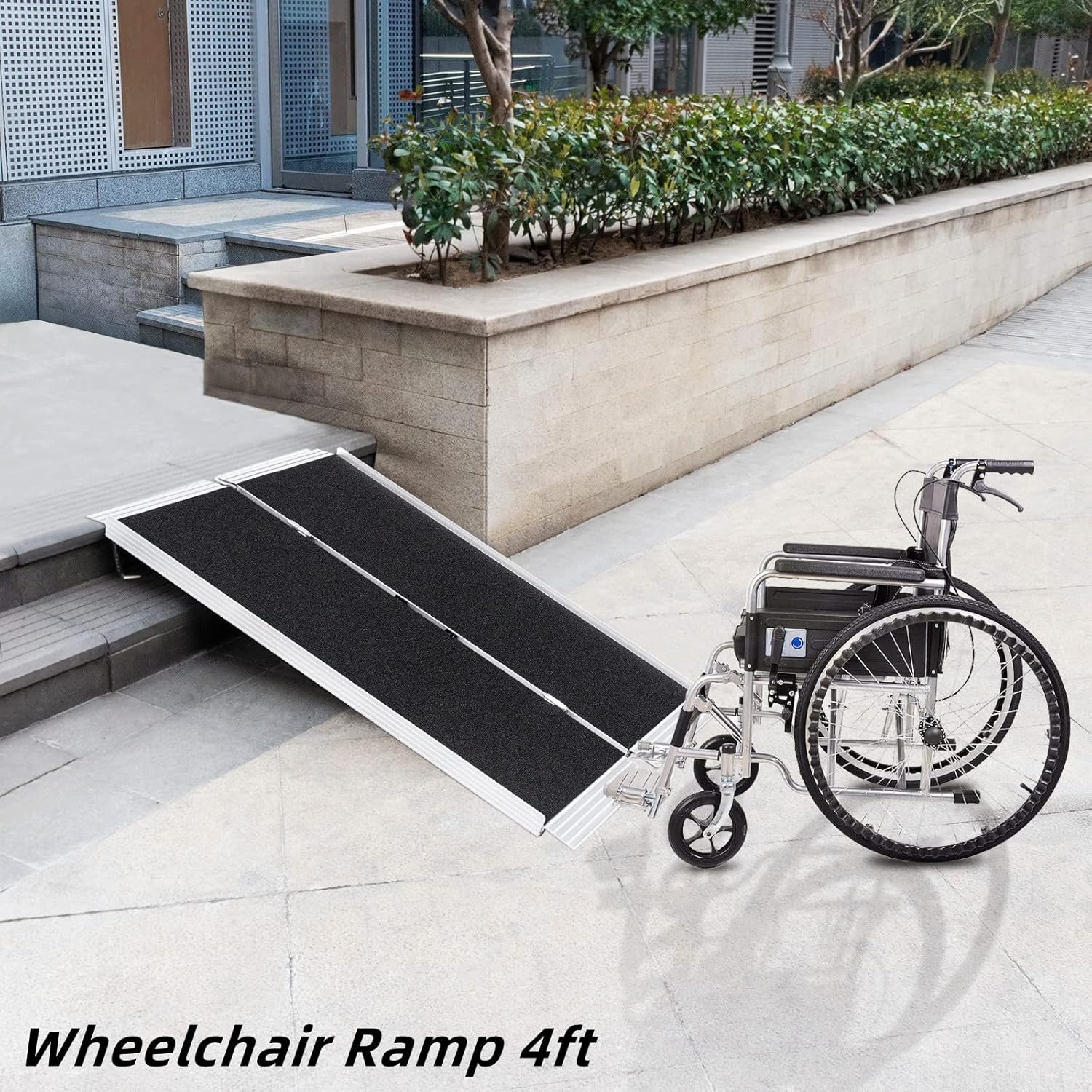 Buy 4FT Wheelchair Ramp NonSkid Folding Aluminum Wheelchair Ramp