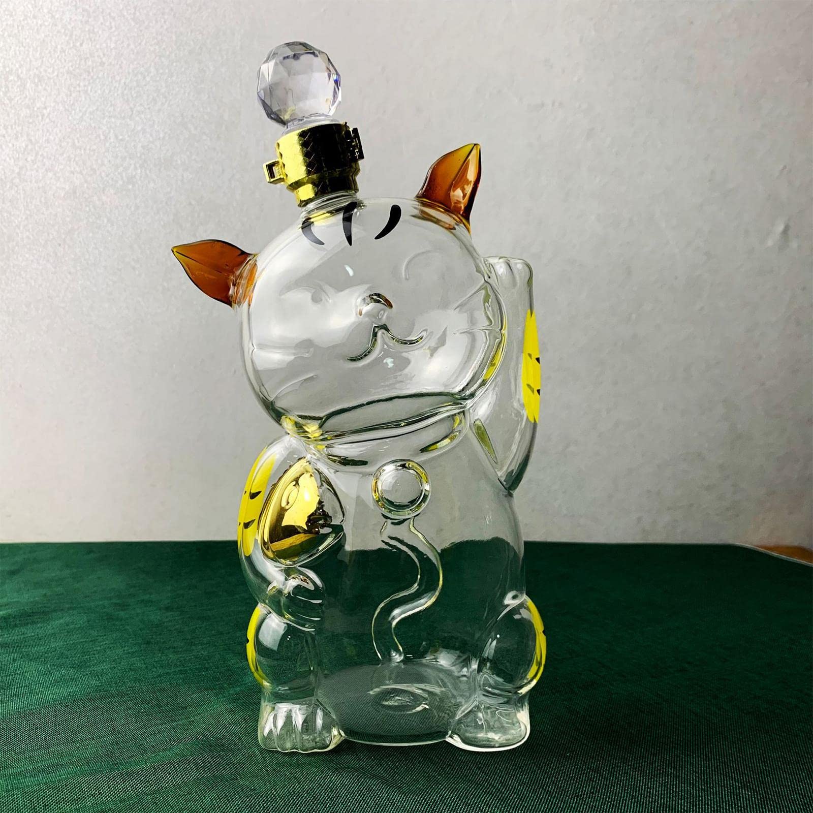 Grande Caraffa a Forma di Gatto in Vetro Borosilicato di, Ideale per Decorazioni per Feste.