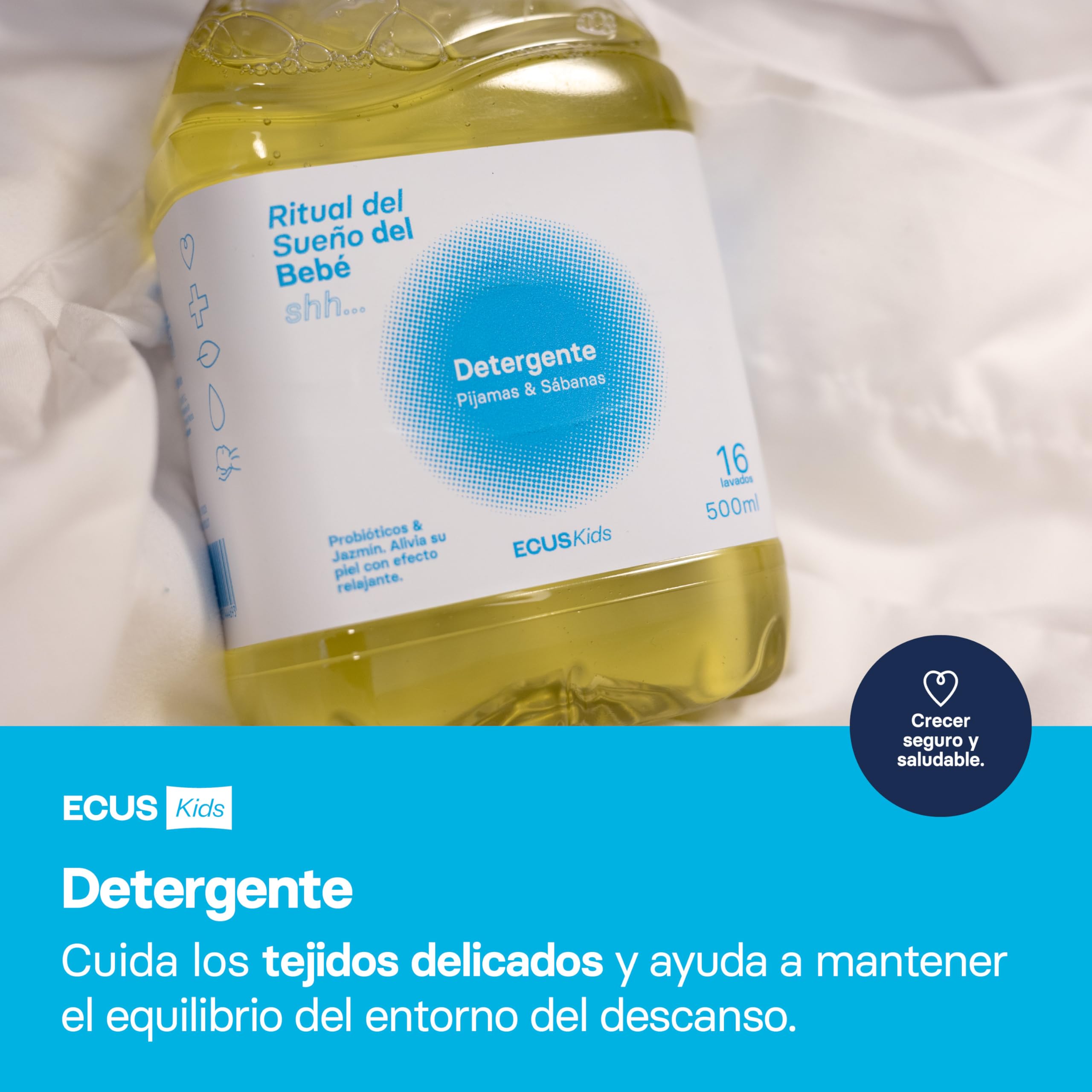 ECUS Kids Pack Crema Bebe Ritual del Sueño con Probióticos. Regalo bebe | Detergente, crema hidratante y bruma relajante, piel delicada, ideal como regalo para recién nacido