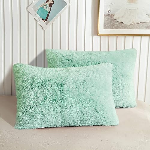 XeGe Fundas de almohada de piel sintética, fundas de almohada de felpa ultra suaves, fundas de almohada decorativas de terciopelo de cristal