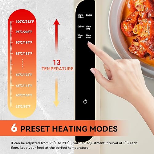 Miniatura 3 de Tapete de calentamiento de alimentos  Bandeja eléctrica de silicona de calentamiento ultrarrápido con 6 modos, rango de 95  a 212 , hoja de