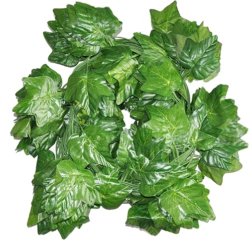JD - 36 hojas grandes de 7.9 pies para colgar hiedra artificial de follaje para guirnalda, arco de boda, pasillo, decoración de pared, hogar, techo,