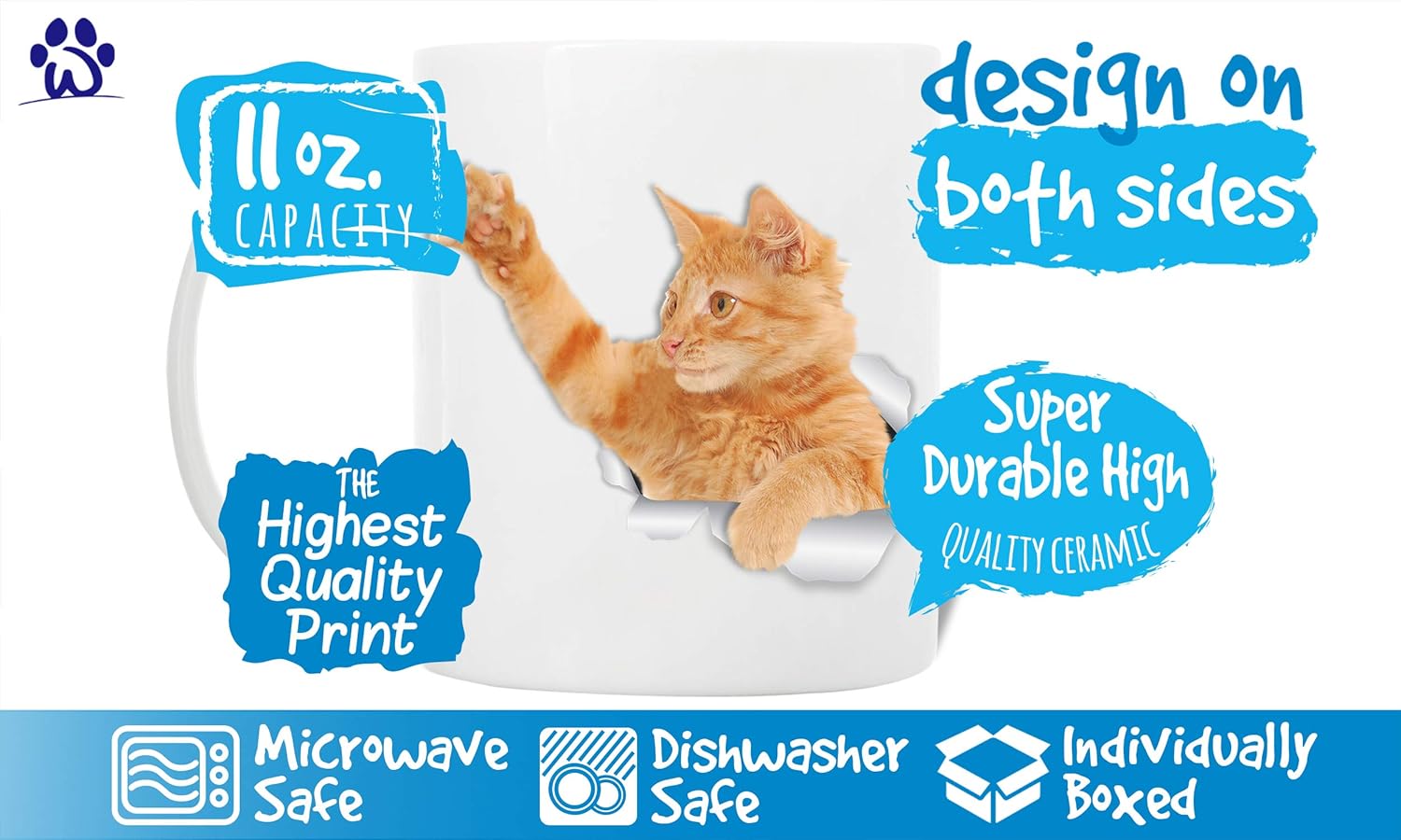 🔥 Playing Ginger Cat Mug – Tabby Ginger Cat Ceramic Coffee Mug - Perfect Orange Cat Gifts - Funny Ginger Orange Cat Coffee Mug for Cat Lovers (11oz)