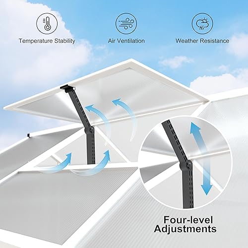 Miniatura 10 de VEIKOU Invernadero de 6 x 12 pies para exteriores, estructura de remache mejorada con 2 rejillas de ventilación, puerta con cerradura, policarbonato