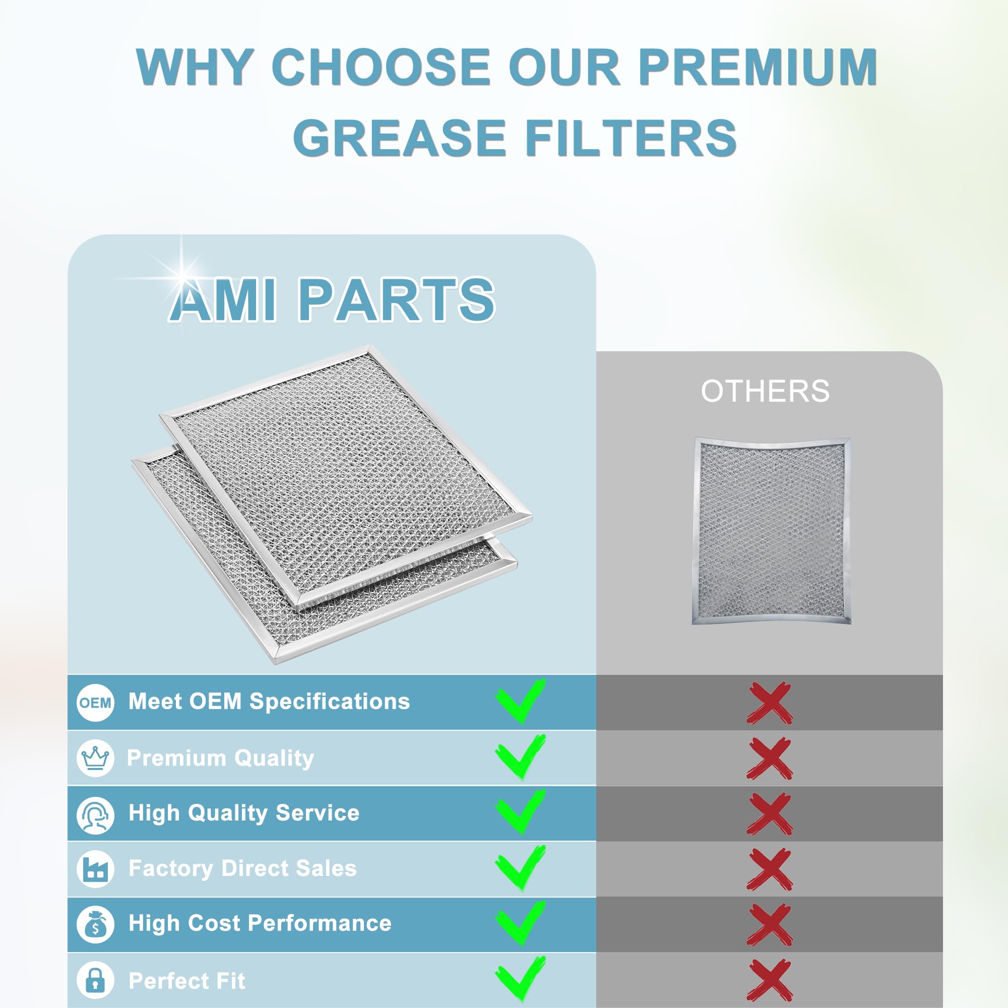 4 Filtri Cappa In Alluminio Compatibili Broan K7589000 - Air Filter Factory AFF127-M4