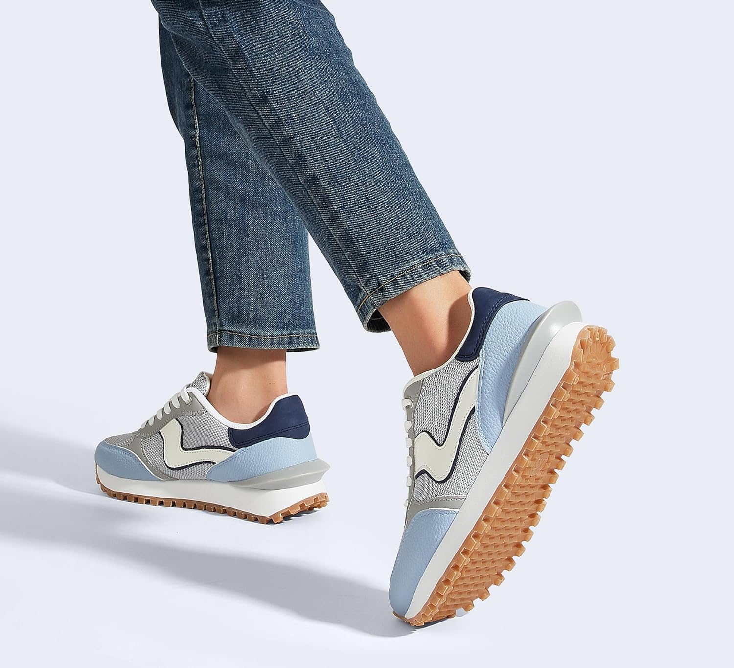 LUCKY STEP Women's Platform Fashion Sneakers Tennis Retro Walking Casual Trainers Stylish Durable Deluxe Skate Running Shoes - Image 9