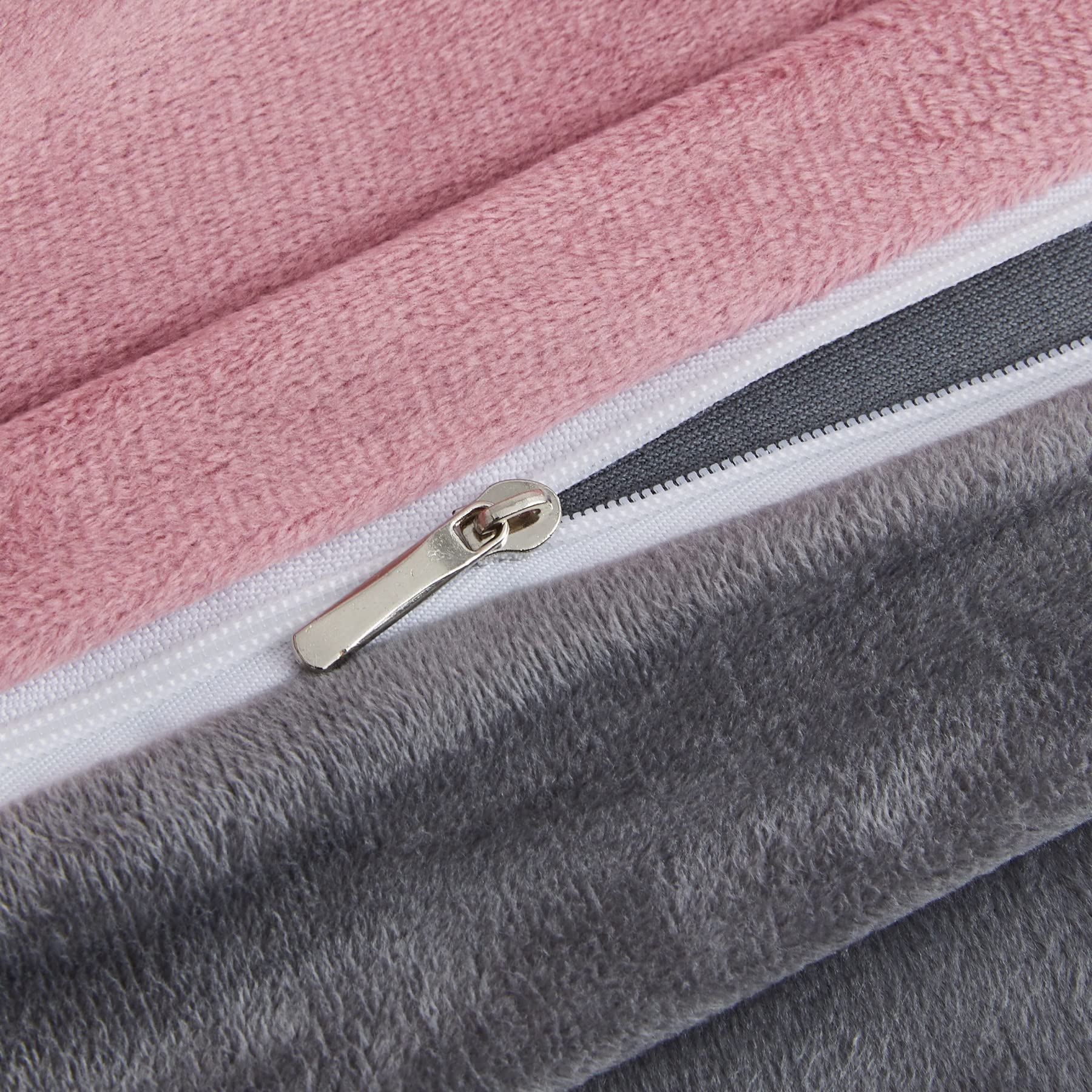 Bettwäsche Winter Kuschelig 200x220 cm Cashmere Touch Rosa Altrosa Grau Microfaser Flauschig Fleece Winter Bettwäsche Plüsch Bettbezug Set Kuschelig Microfaser Winterbettwäsche mit Reißverschluss