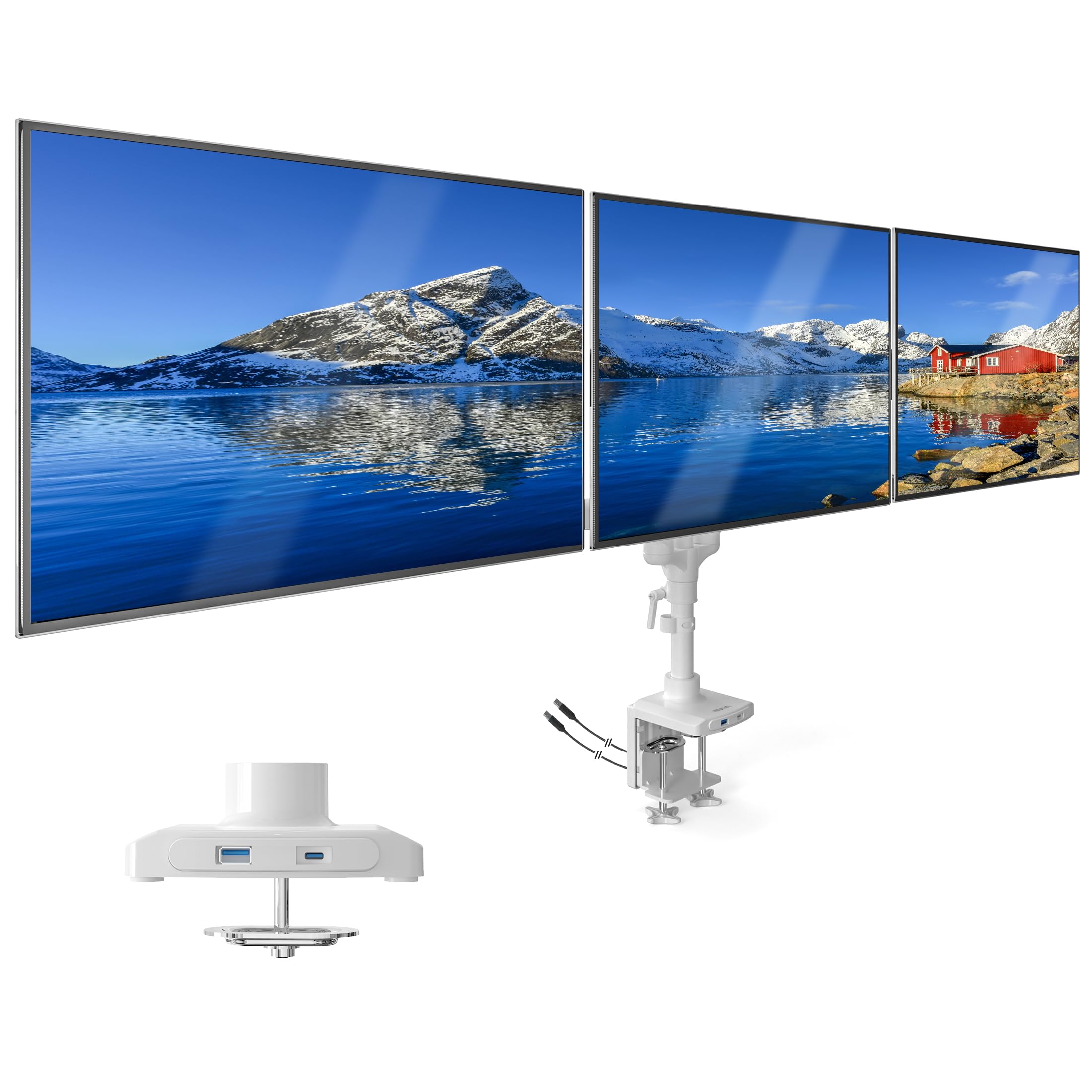Amazon.com: Mount-It! Triple Monitor Mount, 3 Monitor Desk Mount