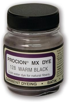 Jacquard Procion MX Fabric Dye, Warm Black PMX1128 Cold Water Fibre Reactive Colour for Natural Textiles, Permanent on Cotton Linen Silk Viscose Garments, Ideal for Tie-Dye Projects