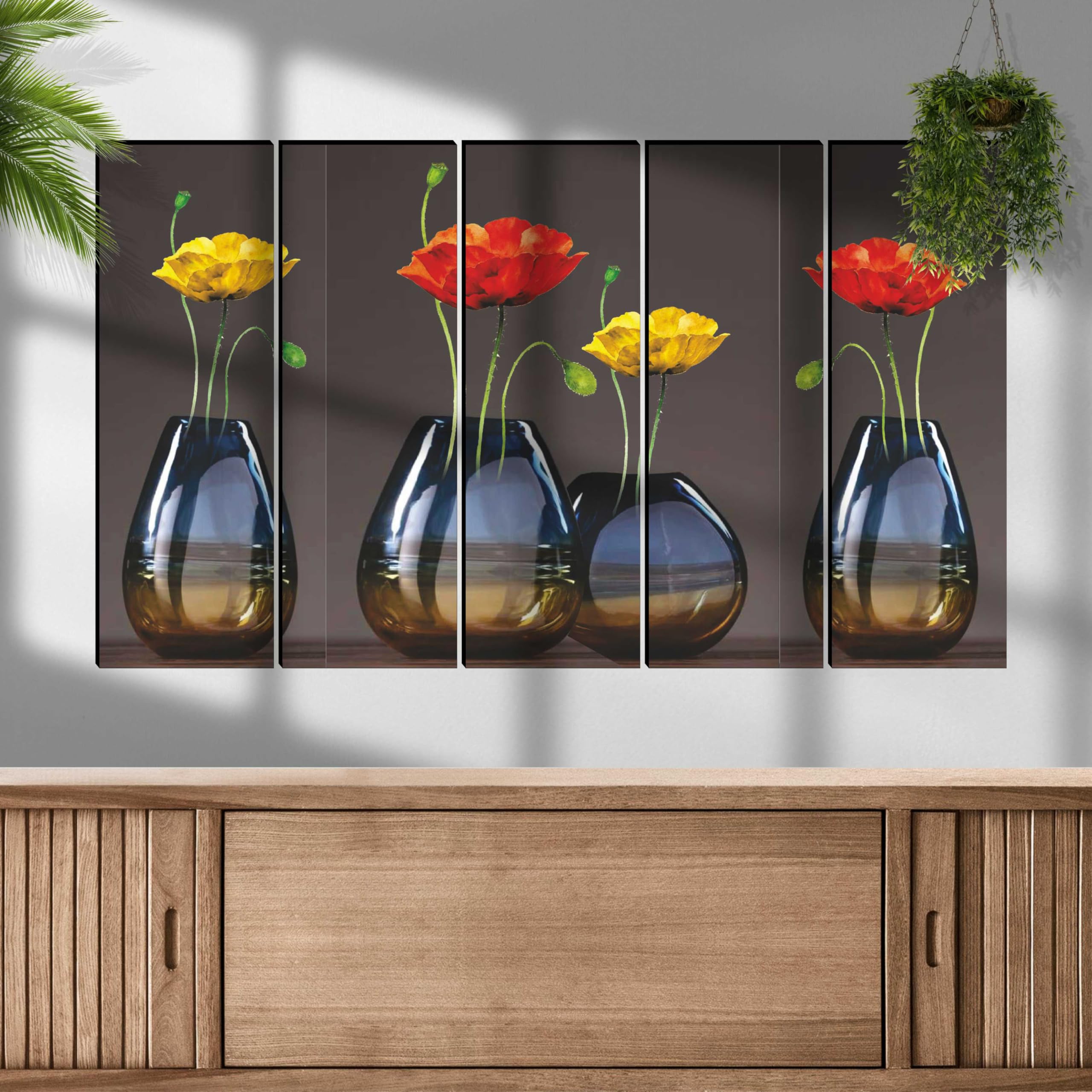 SAF Flower Painting for wall Hanging |Floral art Wall Décor Paintings | Preety flower Wall Décor Paintings | Beautiful flower Wall Poster With frames Set of 5 LL32427 (B0D9S6BZ4F) Amazon Price History, Amazon Price Tracker