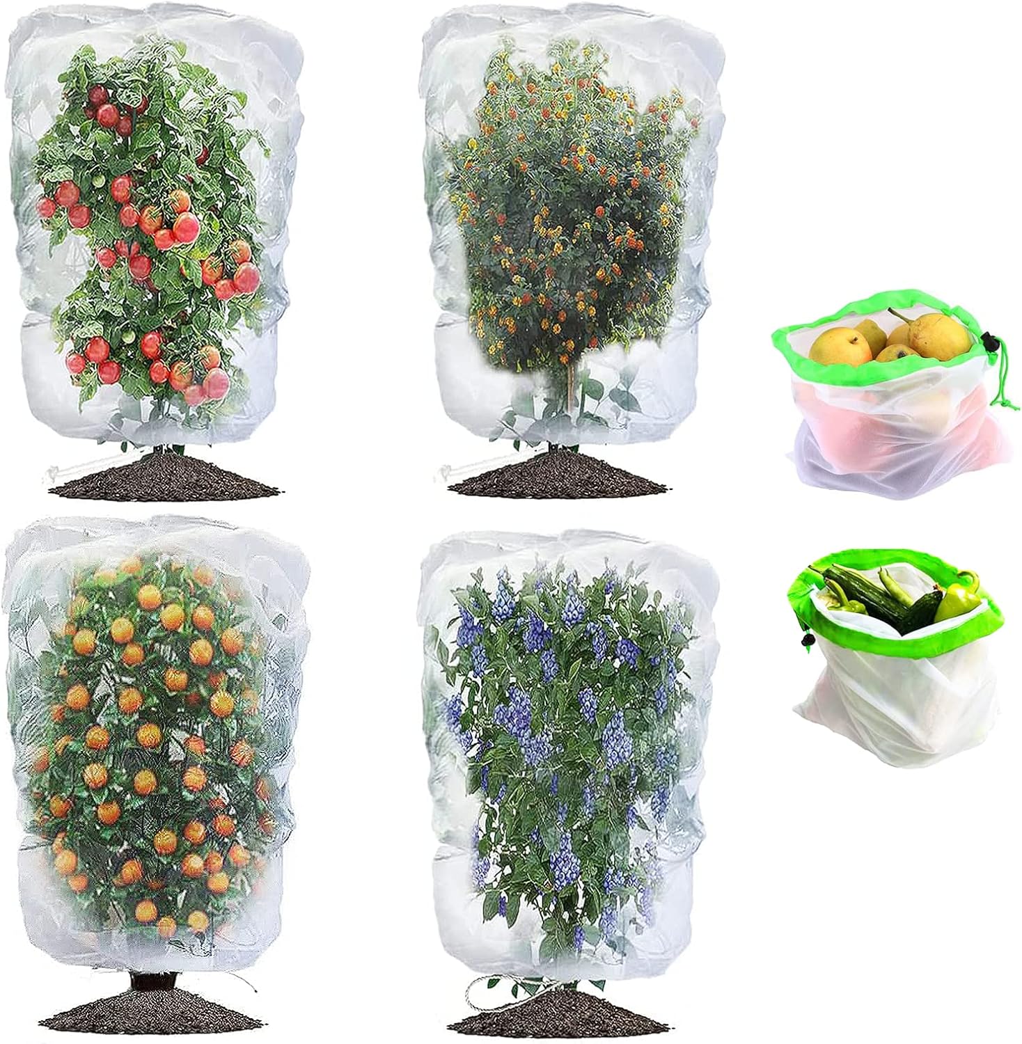 SATXTREM 4Pack Blueberry Bush Cover, 3.2×4.9FT Fruit Tree