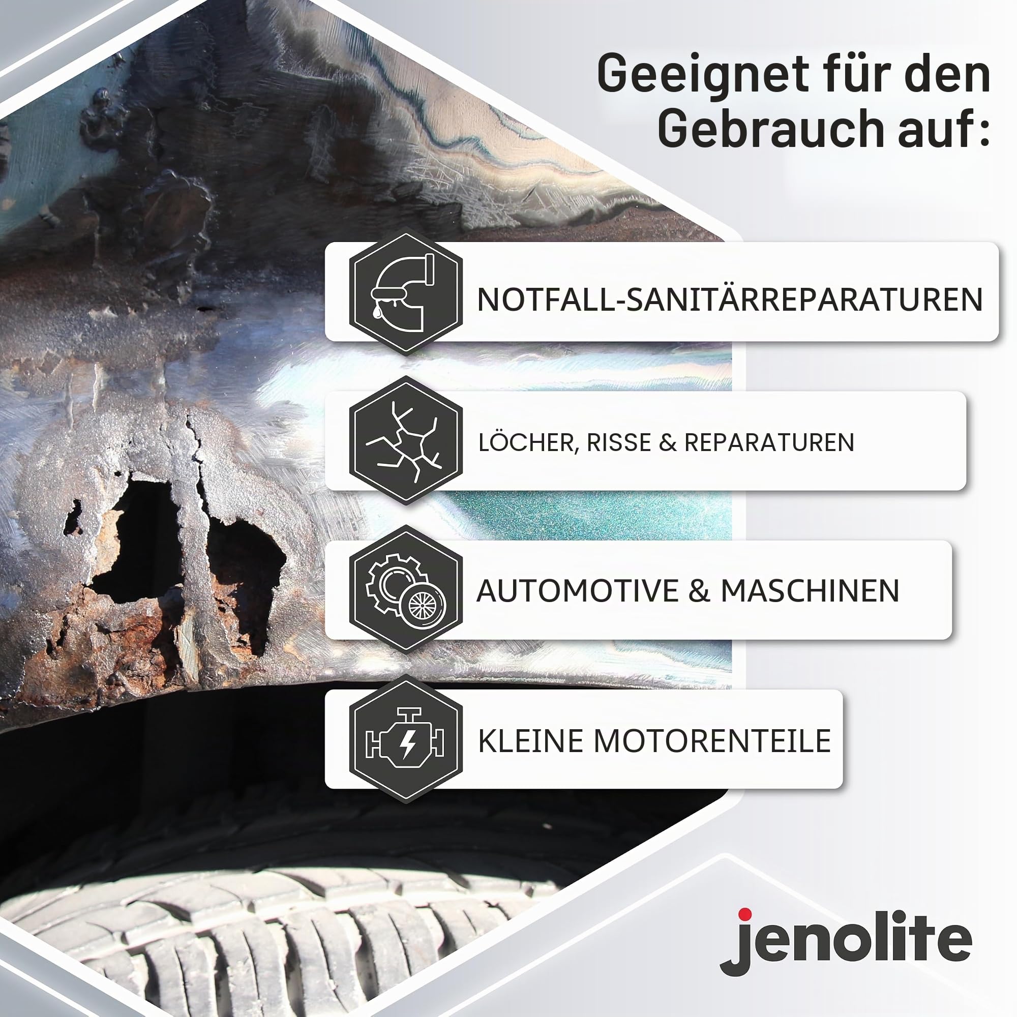 JENOLITE- Epoxidharz Set zur Kupfer Reparatur. Epoxid Knete in nur 60 Minuten funktionsfähig! Inhalt: 112g