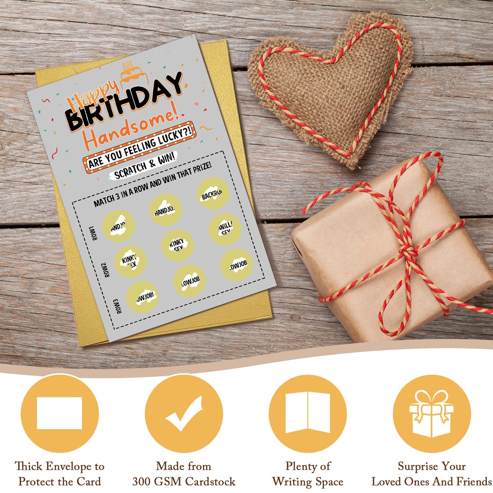 Amazon.com: Qiliji Funny Birthday Card for Him, Naughty Scratch  display picture 1