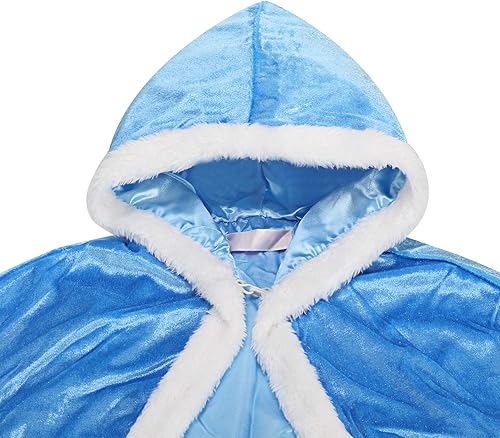 Miniatura 4 de SATINIOR 4 piezas de disfraces de princesa con capucha para niñas, disfraces de princesa, accesorios de fiesta